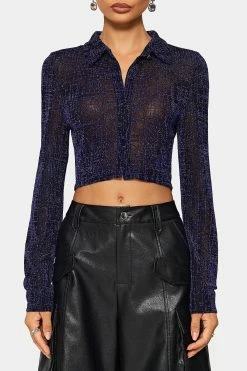 SOLADO Lapel Neck Split Hem Glitter Long Sleeve Top -SOLADO Shop jpeg 473a1ed3 8d81 4810 ba08 7c9a4e38d241 1800x1800