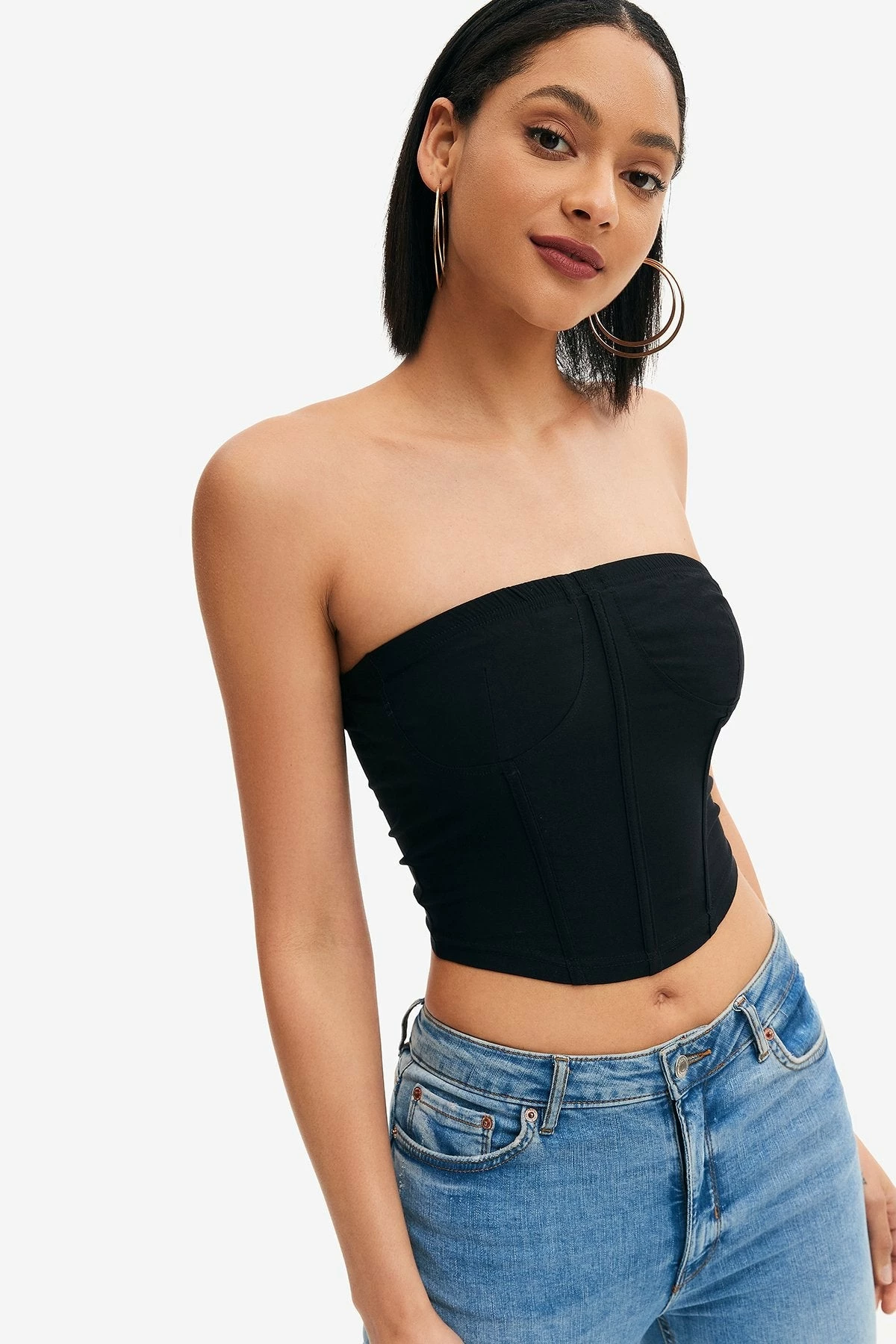 Solado Curved Hem Boning Tube Crop Top 5 Solado Curved Hem Boning Tube Crop Top - Image 3