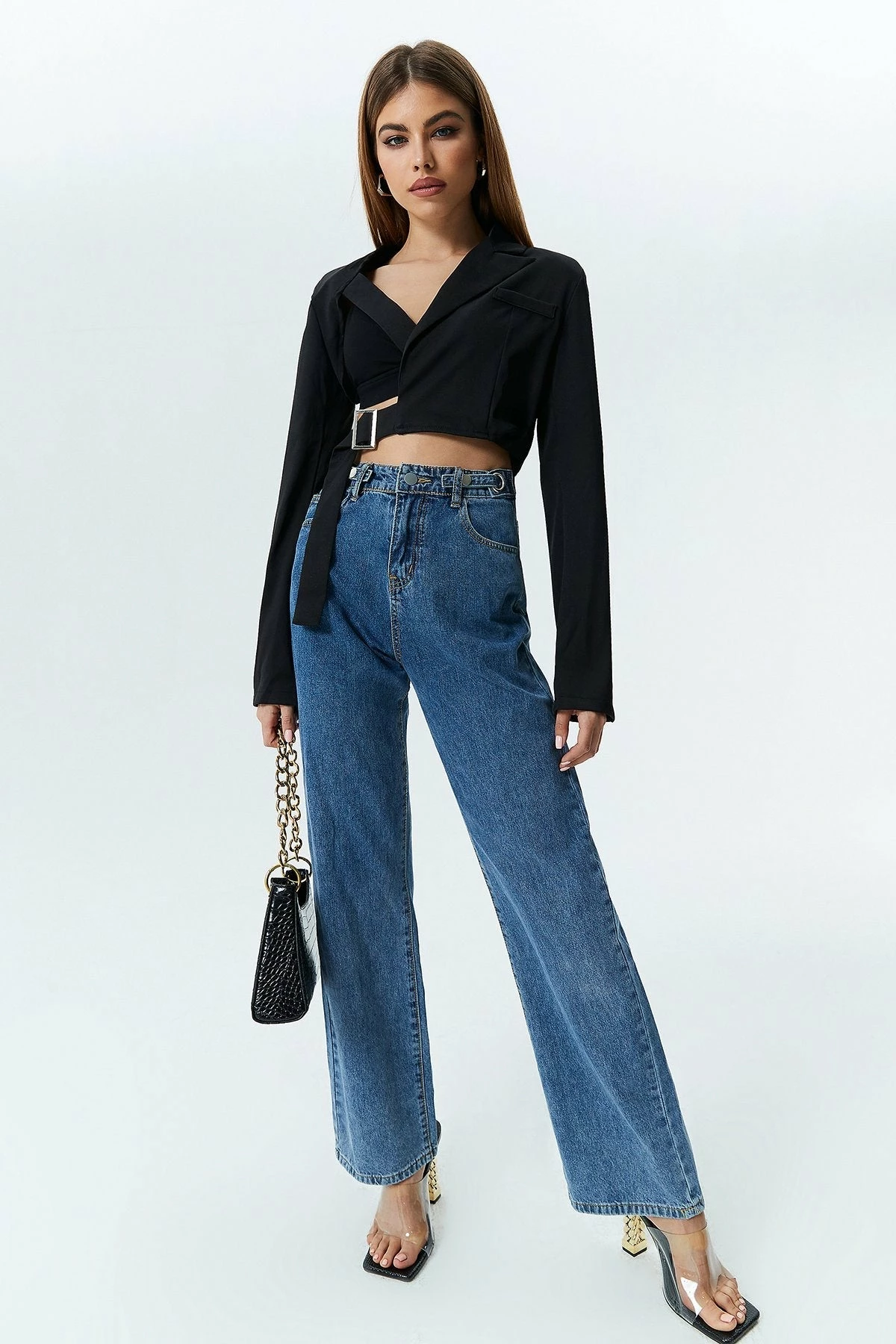 Solado Asymmetrical Neck Long Sleeve Blazer Without Bra 7 Solado Asymmetrical Neck Long Sleeve Blazer Without Bra - Image 5