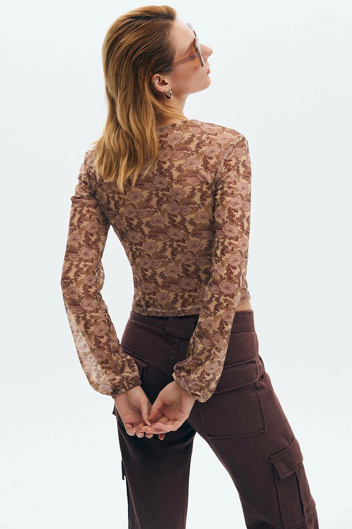 Solado Mesh Print Keyhole Long Sleeve Top 8 Solado Mesh Print Keyhole Long Sleeve Top - Image 6