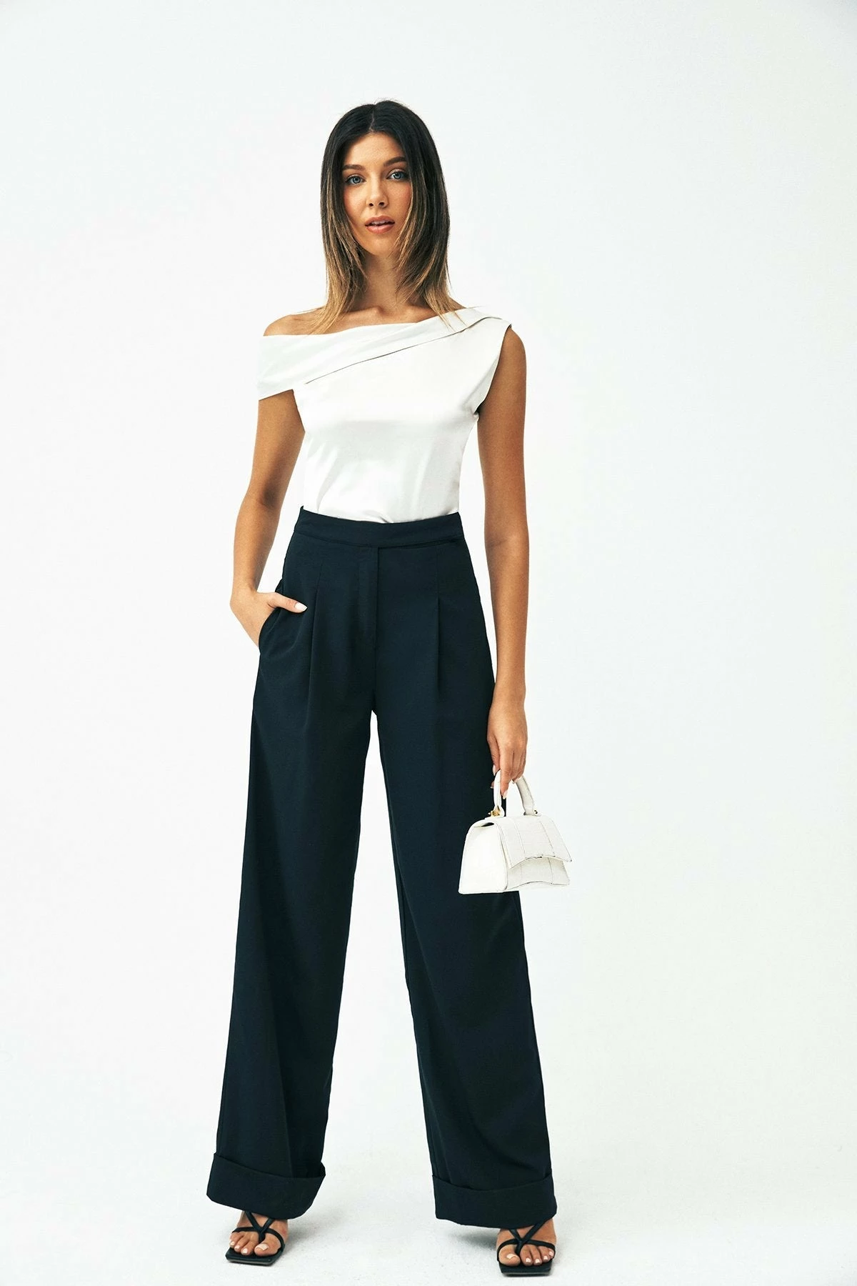 Solado Cold Shoulder Asymmetrical Neck Solid Top 5 Solado Cold Shoulder Asymmetrical Neck Solid Top - Image 3