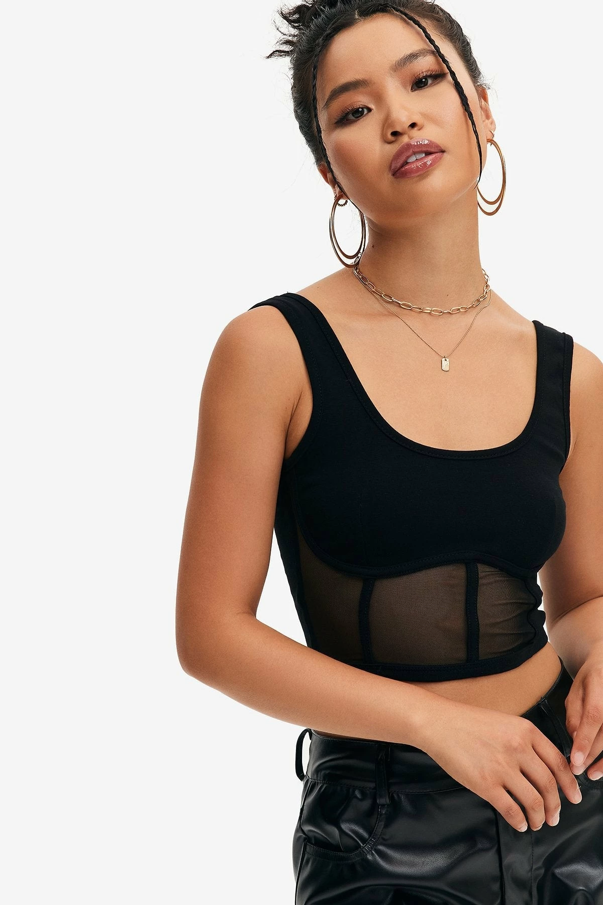 Solado Mesh Boning Backless Crop Top 5 Solado Mesh Boning Backless Crop Top - Image 3