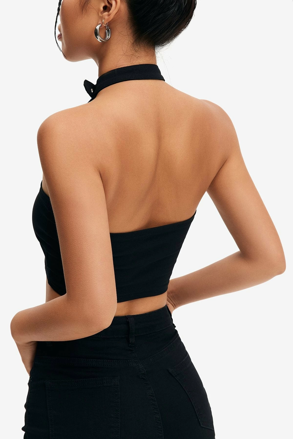 Solado Buckled Halter Neck Off Shoulder Crop Top 4 Solado Buckled Halter Neck Off Shoulder Crop Top - Image 2