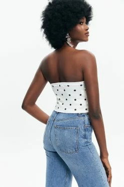 Alternative view of Solado Polka Dot Print Off Shoulder Tube Crop Top