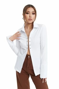 Solado Open Front Flared Sleeve Long Sleeve Top