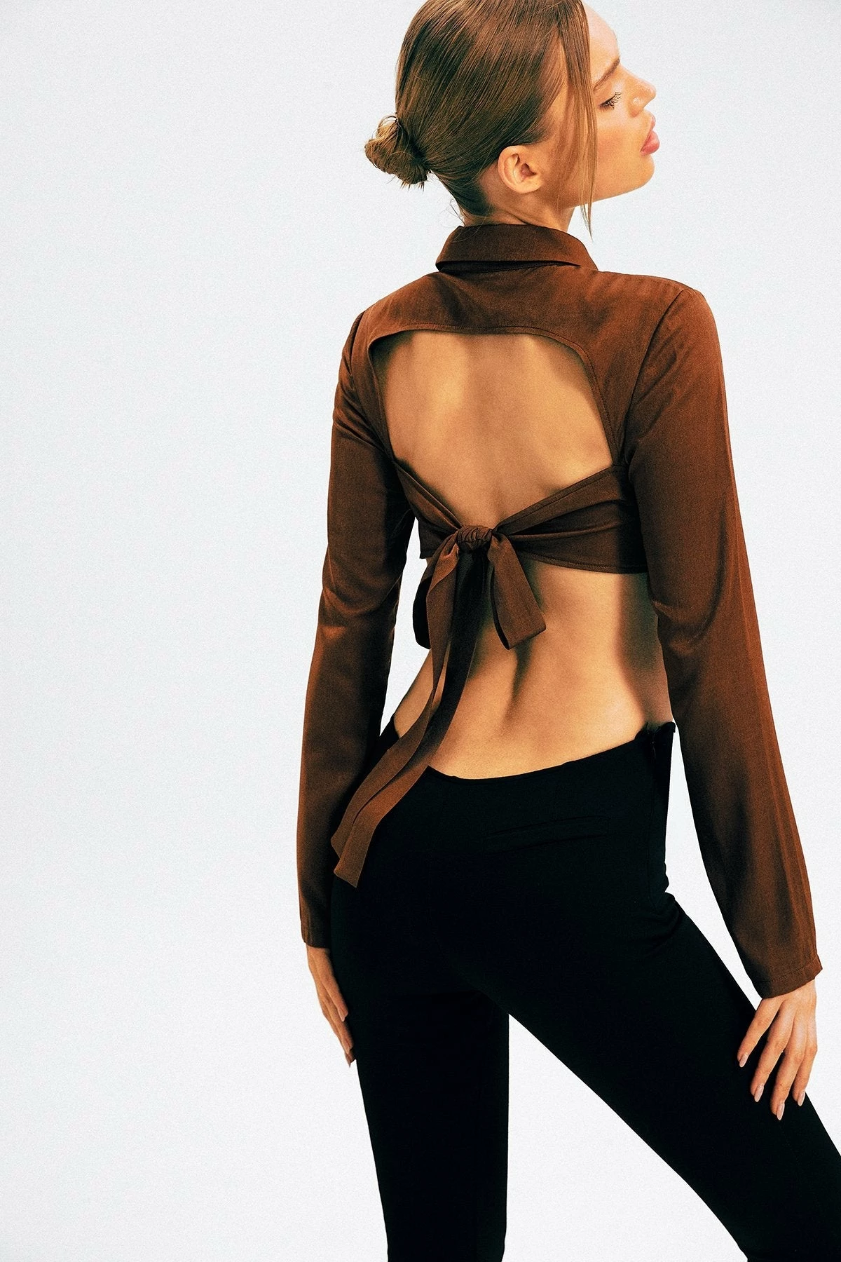 SOLADO Cut Out Cross Wrap Long Sleeve Crop Top 3 SOLADO Cut Out Cross Wrap Long Sleeve Crop Top