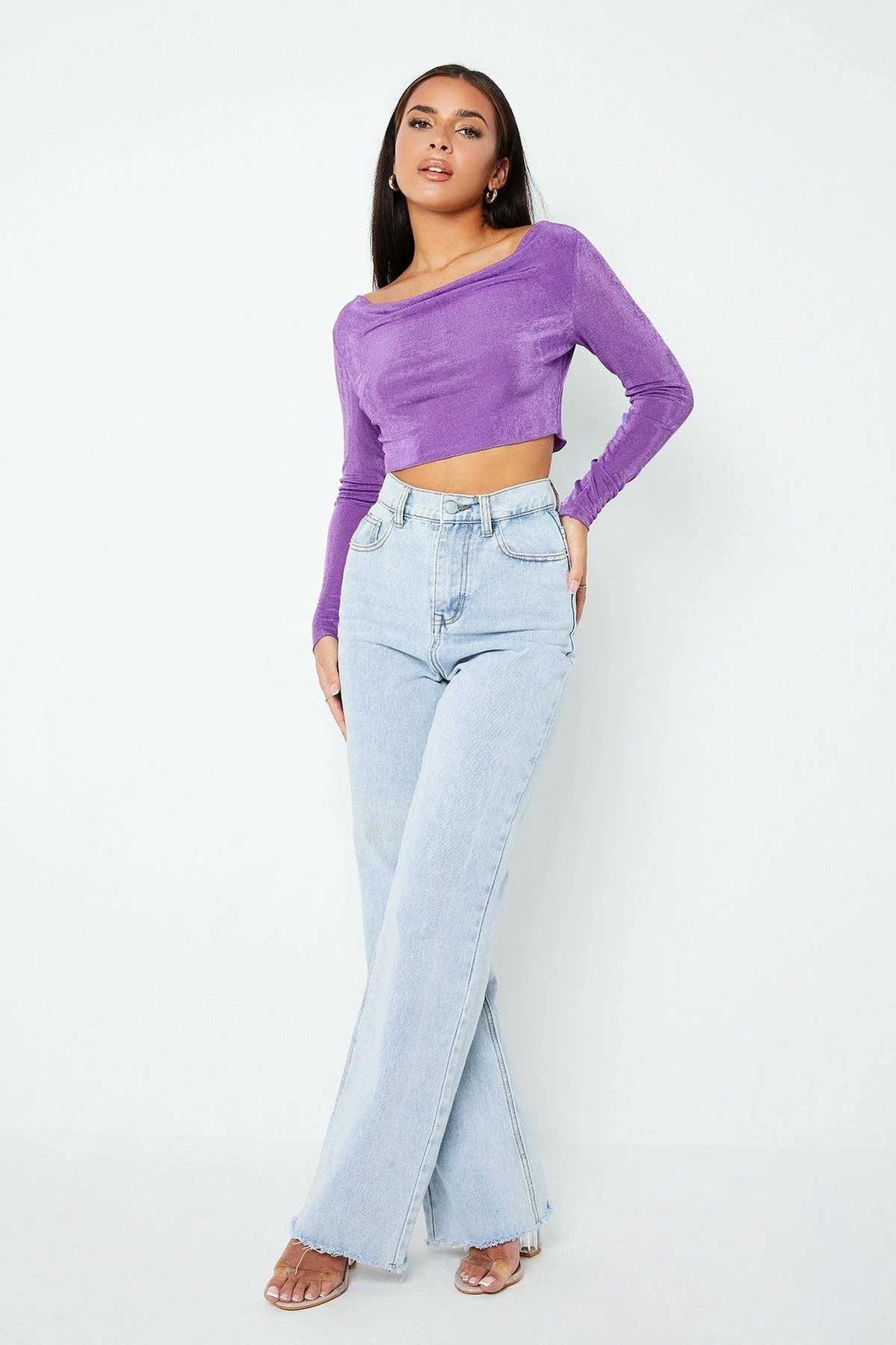 SOLADO Cowl Neck Long Sleeve Solid Crop Top 6 SOLADO Cowl Neck Long Sleeve Solid Crop Top - Image 4
