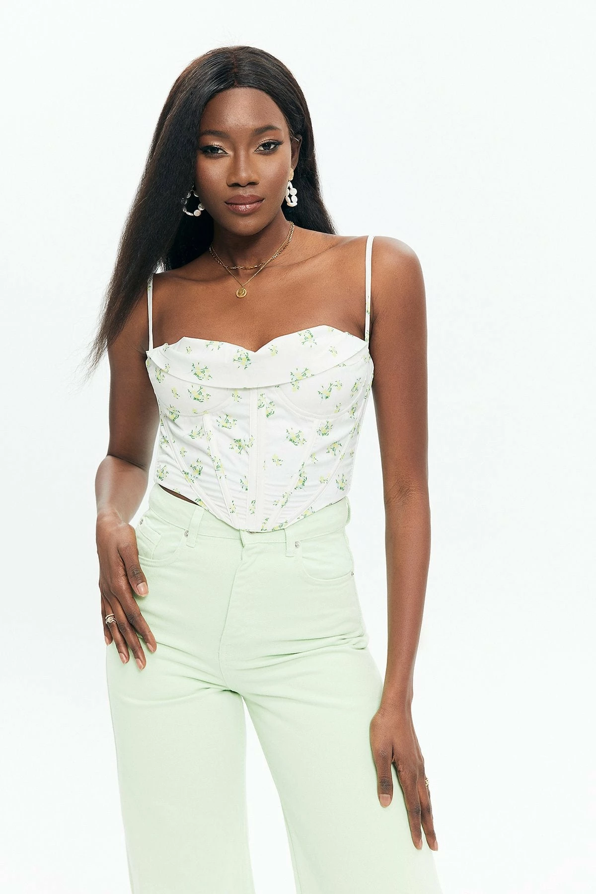 Solado Floral Print Asymmetrical Hem Cami Corset Top 3 Solado Floral Print Asymmetrical Hem Cami Corset Top
