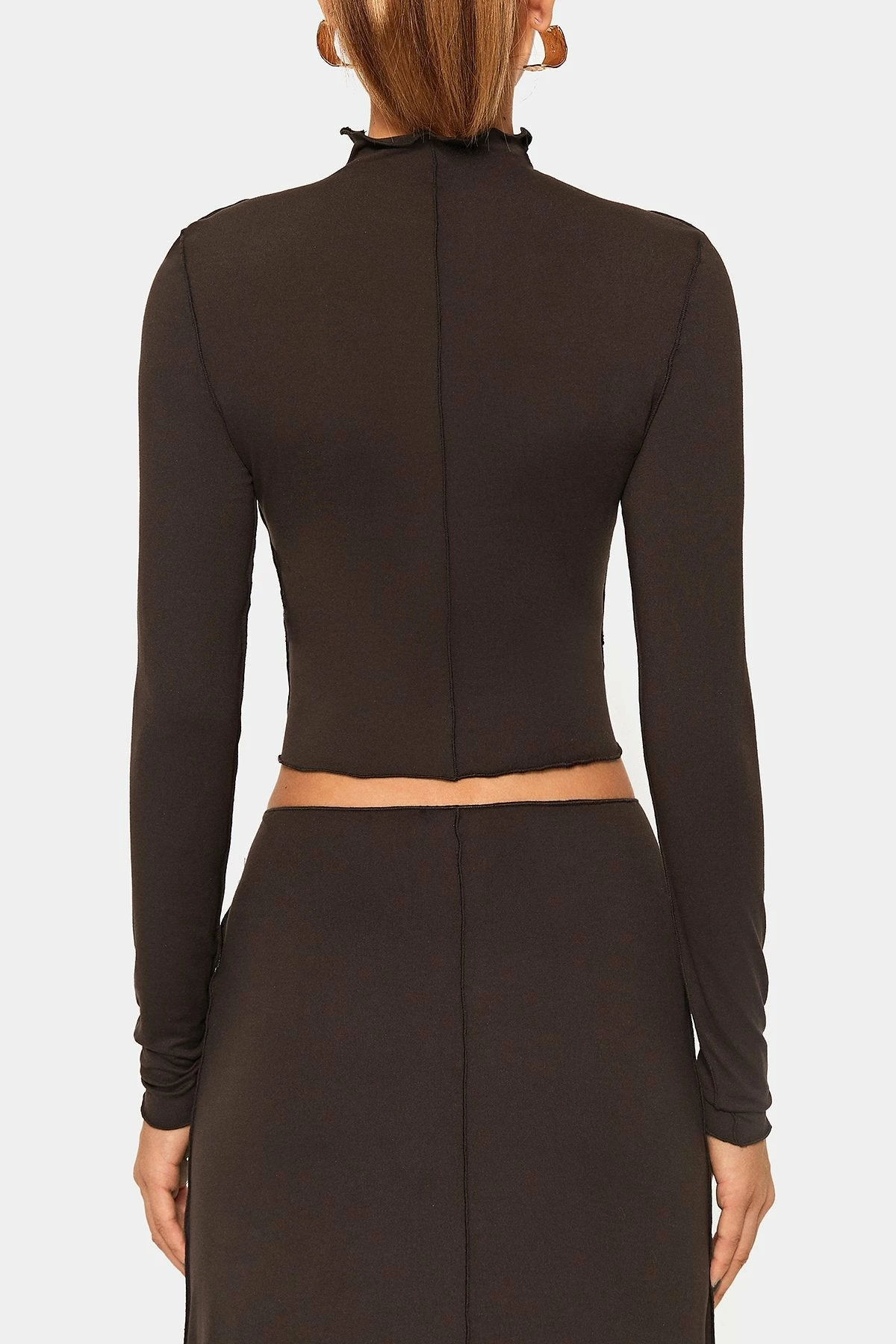 SOLADO Mock Neck Seam Detail Lettuce Trim Long Sleeve Top 8 SOLADO Mock Neck Seam Detail Lettuce Trim Long Sleeve Top - Image 7