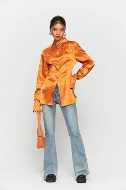 SOLADO Lapel Neck Cinched Waist Satin Long Sleeve Shirt -SOLADO Shop jpeg 5bb57b62 552c 45f3 b7de 4f3f26a73d41 1800x1800