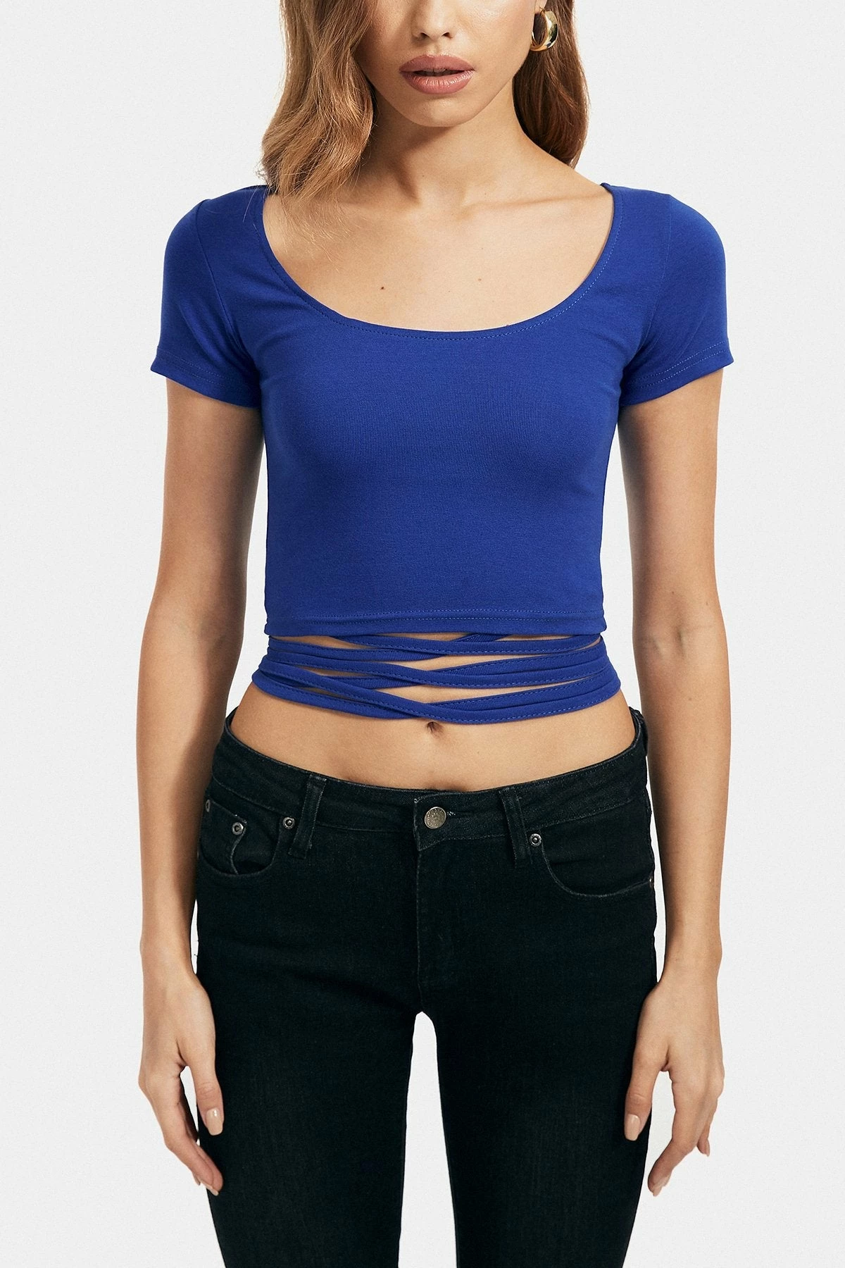 Solado Cross Tie Hem Short Sleeve Solid Crop Top 8 Solado Cross Tie Hem Short Sleeve Solid Crop Top - Image 6