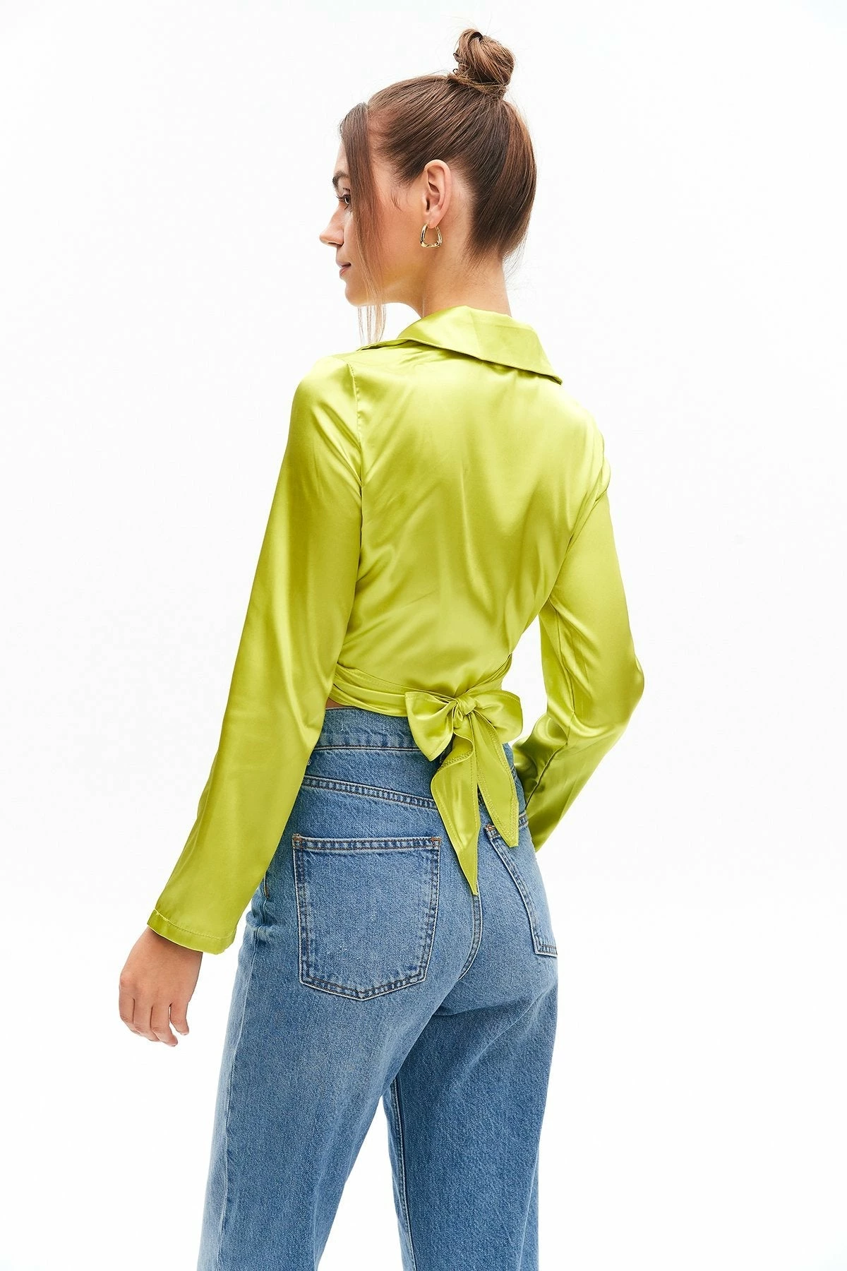 Solado Satin Cross Wrap Tie Back Long Sleeve Top 4 Solado Satin Cross Wrap Tie Back Long Sleeve Top - Image 2