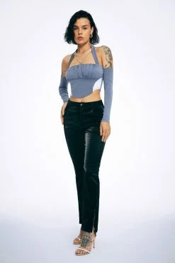 Solado Cold Shoulder Chain Decor Ruched Crop Top With Oversleeve -SOLADO Shop jpeg 5fa95c94 3c91 4999 ba83 d2dd83e727c8 1800x1800