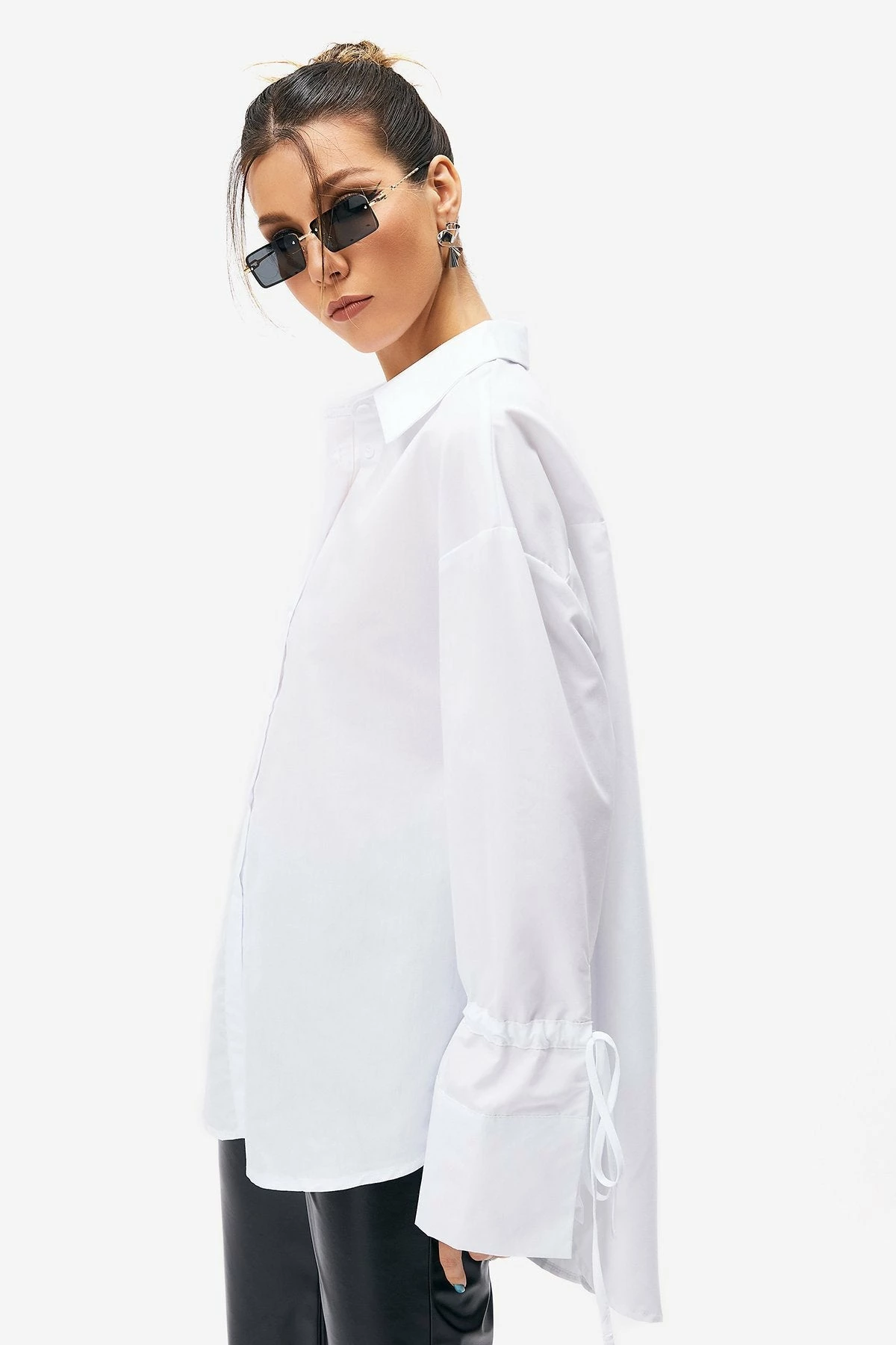 SOLADO Button Front Tie Sleeve Oversize Blouse 6 SOLADO Button Front Tie Sleeve Oversize Blouse - Image 4