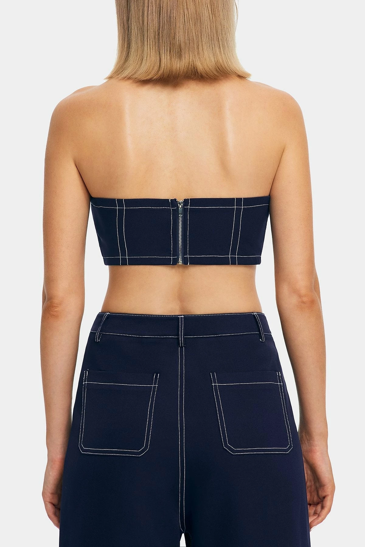 SOLADO Top-stitching Zipper Back Tube Crop Top 9 SOLADO Top-stitching Zipper Back Tube Crop Top - Image 7