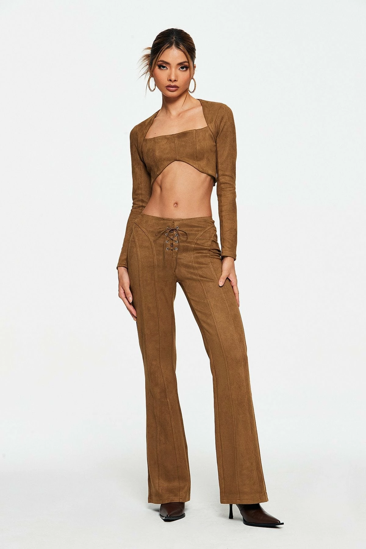 SOLADO Suede Asymmetrical Hem Long Sleeve Top 6 SOLADO Suede Asymmetrical Hem Long Sleeve Top - Image 4