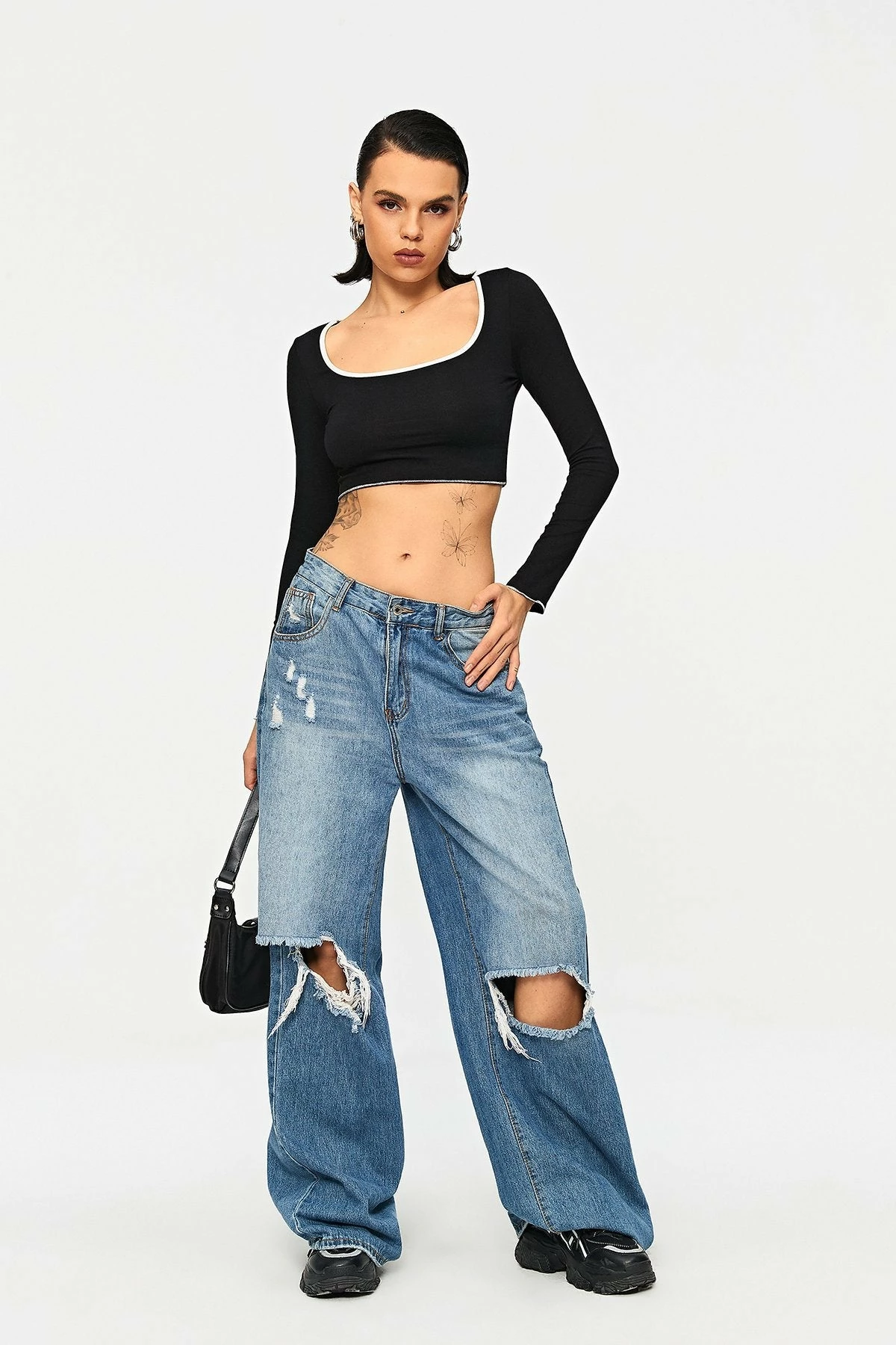 Solado U Neck Colorblock Trim Lettuce Trim Long Sleeve Top 6 Solado U Neck Colorblock Trim Lettuce Trim Long Sleeve Top - Image 4