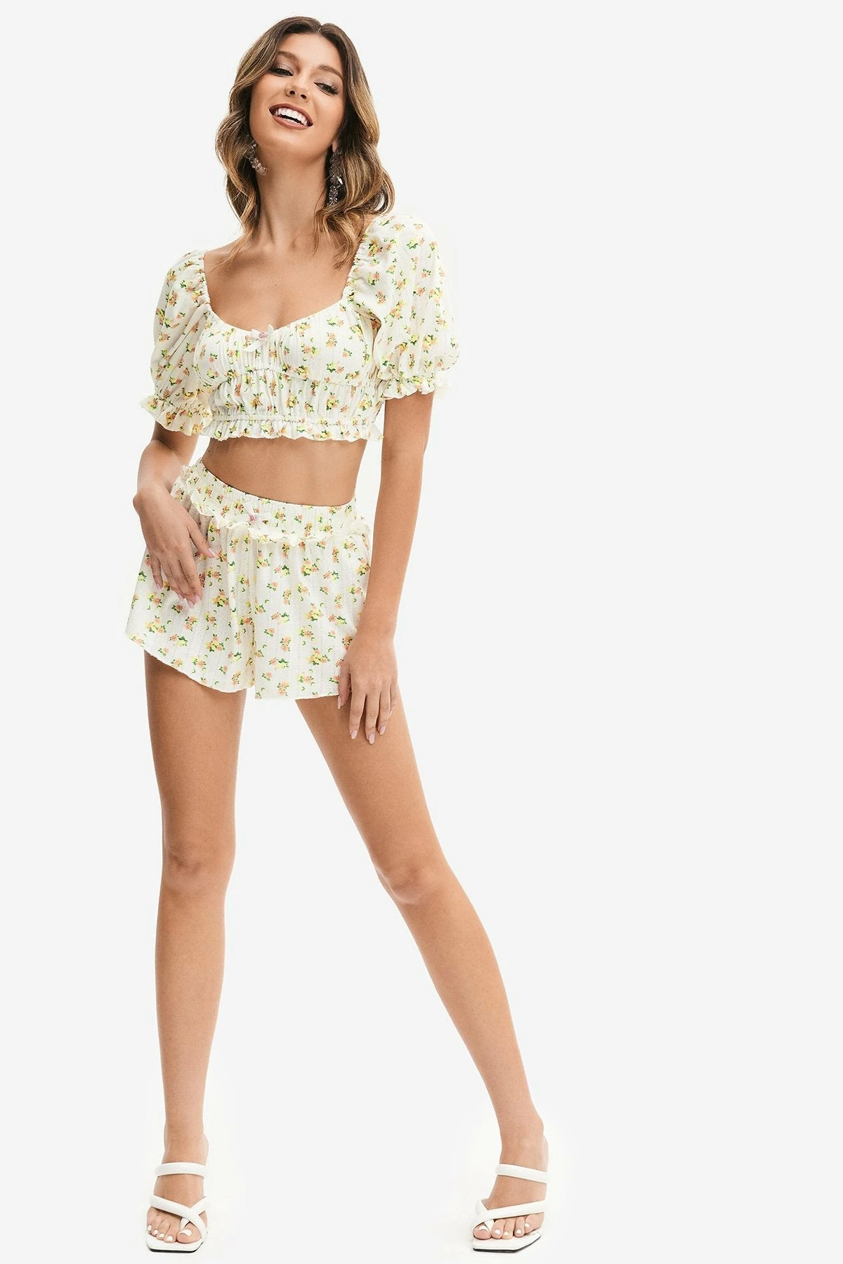 Solado Floral Print Puff Sleeve Crop Top 8 Solado Floral Print Puff Sleeve Crop Top - Image 6