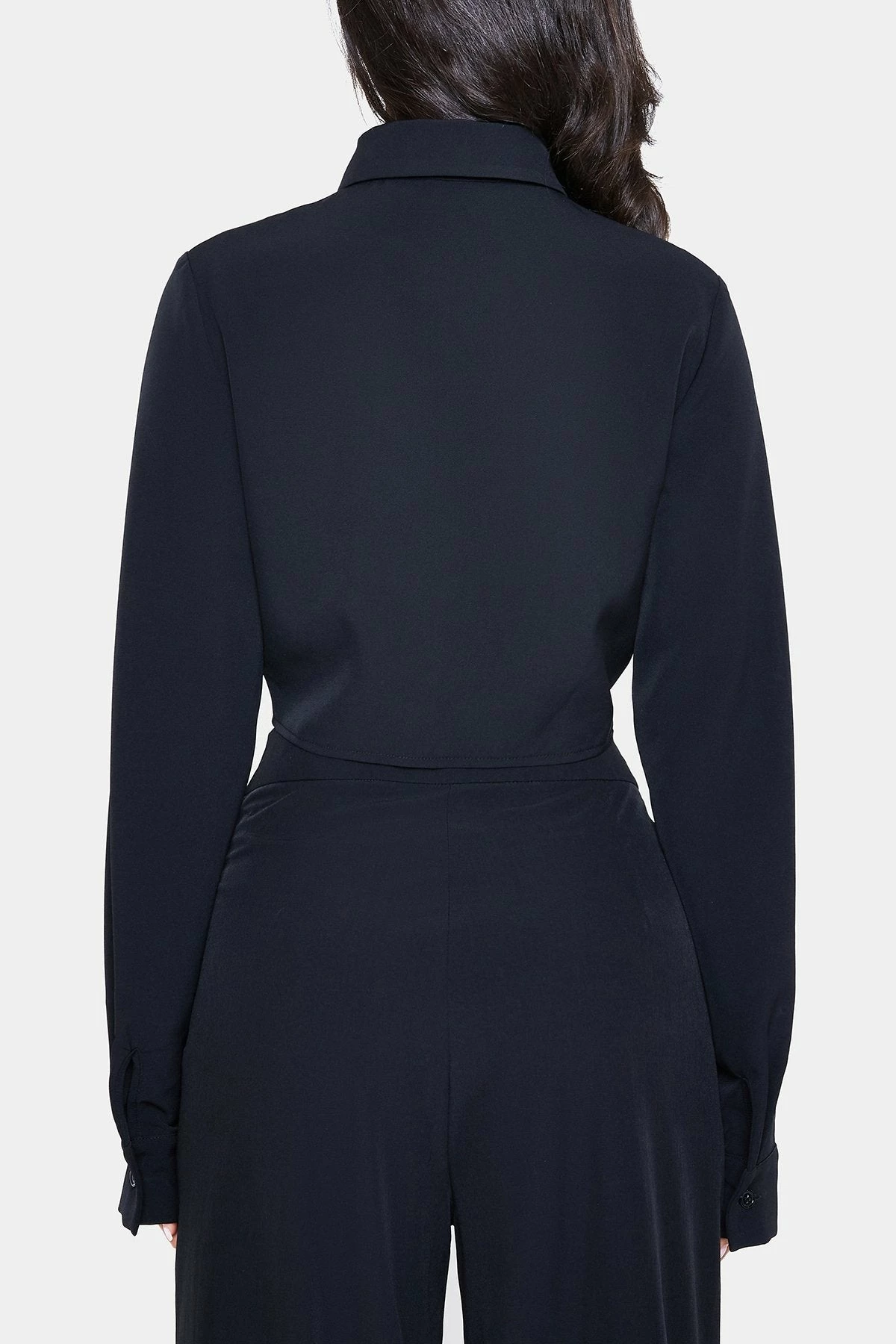 SOLADO Lapel Neck Asymmetrical Hem Long Sleeve Crop Top 9 SOLADO Lapel Neck Asymmetrical Hem Long Sleeve Crop Top - Image 7