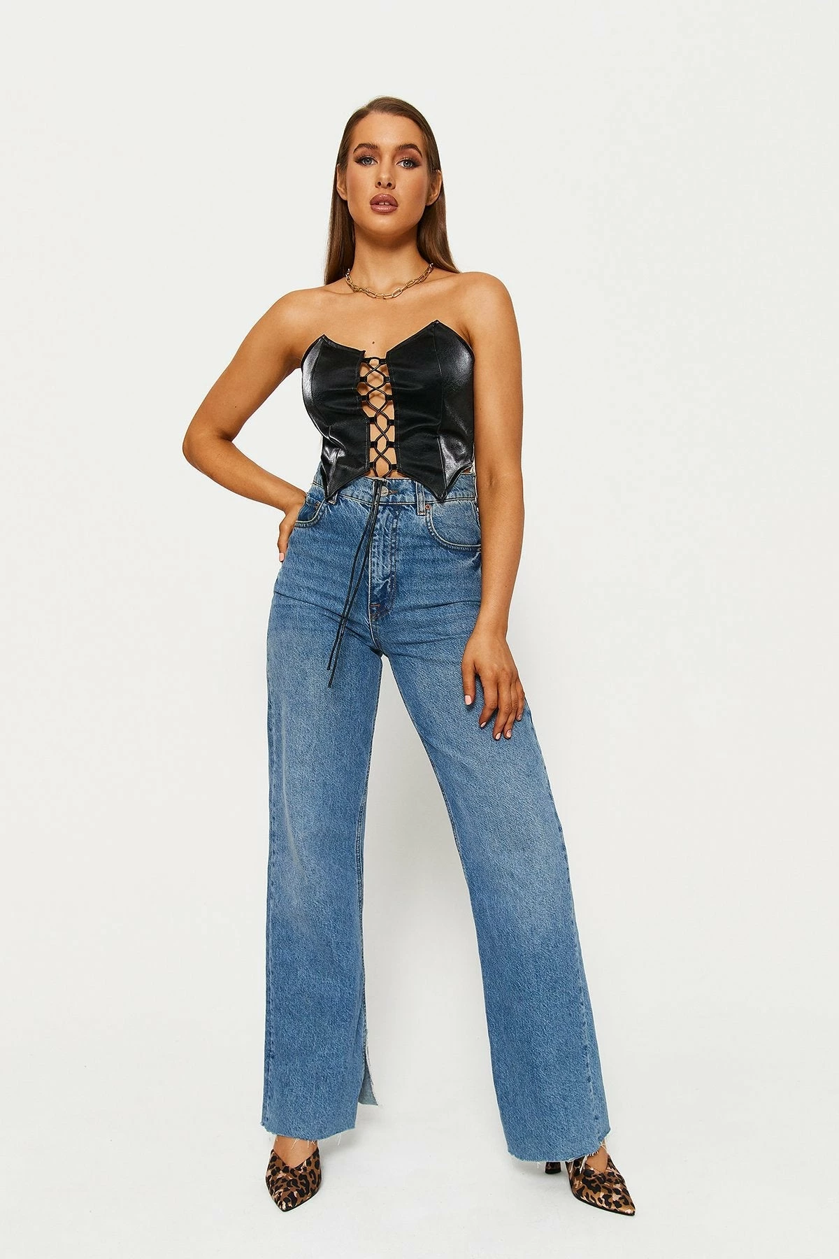 Solado Lace Up Asymmetrical Hem Tube Crop Top 6 Solado Lace Up Asymmetrical Hem Tube Crop Top - Image 4