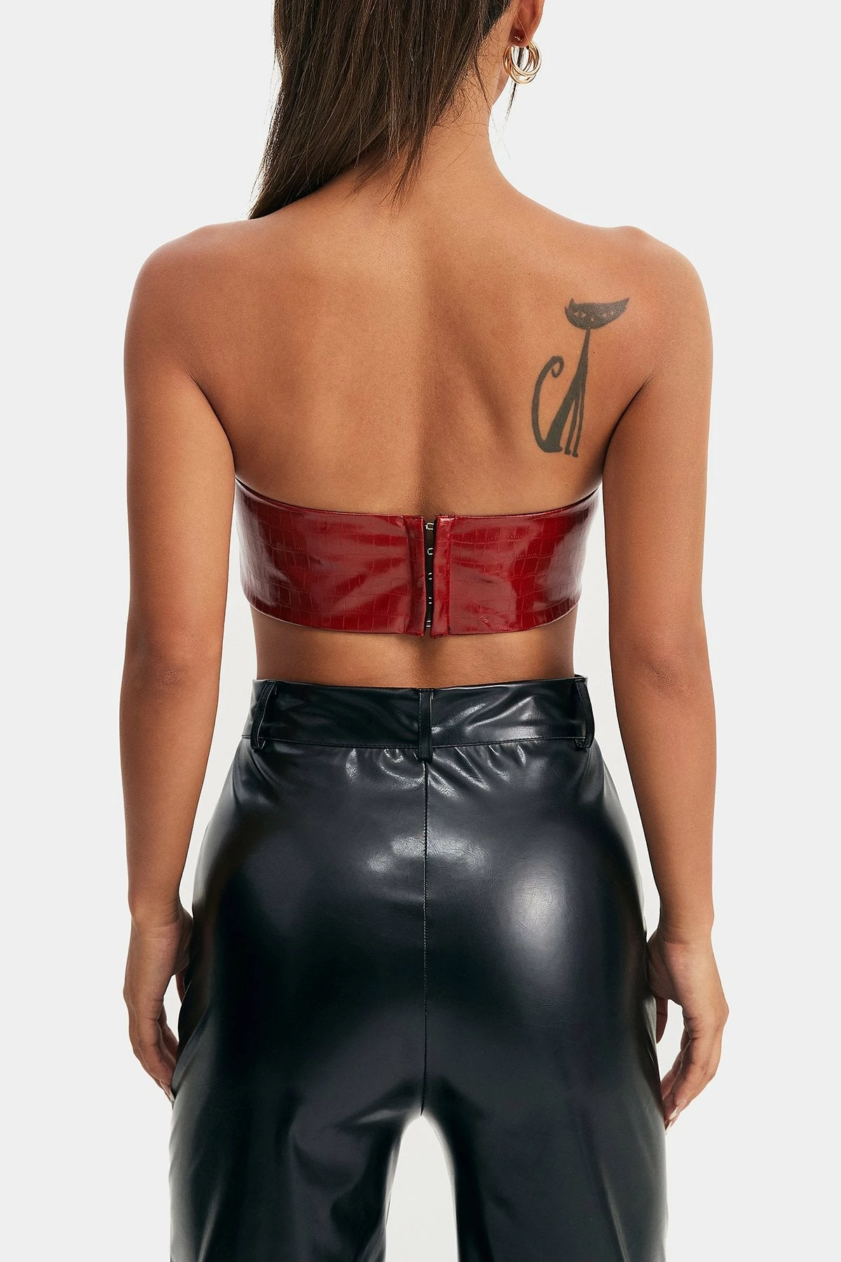 Solado Off Shoulder PU Leather Hook And Eye Tube Corset Top 9 Solado Off Shoulder PU Leather Hook And Eye Tube Corset Top - Image 7