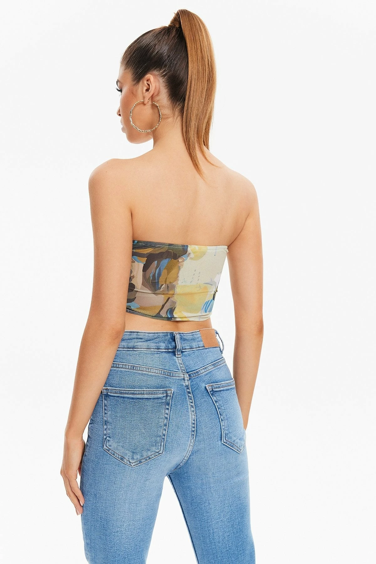 Solado Abstract Print Mesh Splicing Tube Top 4 Solado Abstract Print Mesh Splicing Tube Top - Image 2
