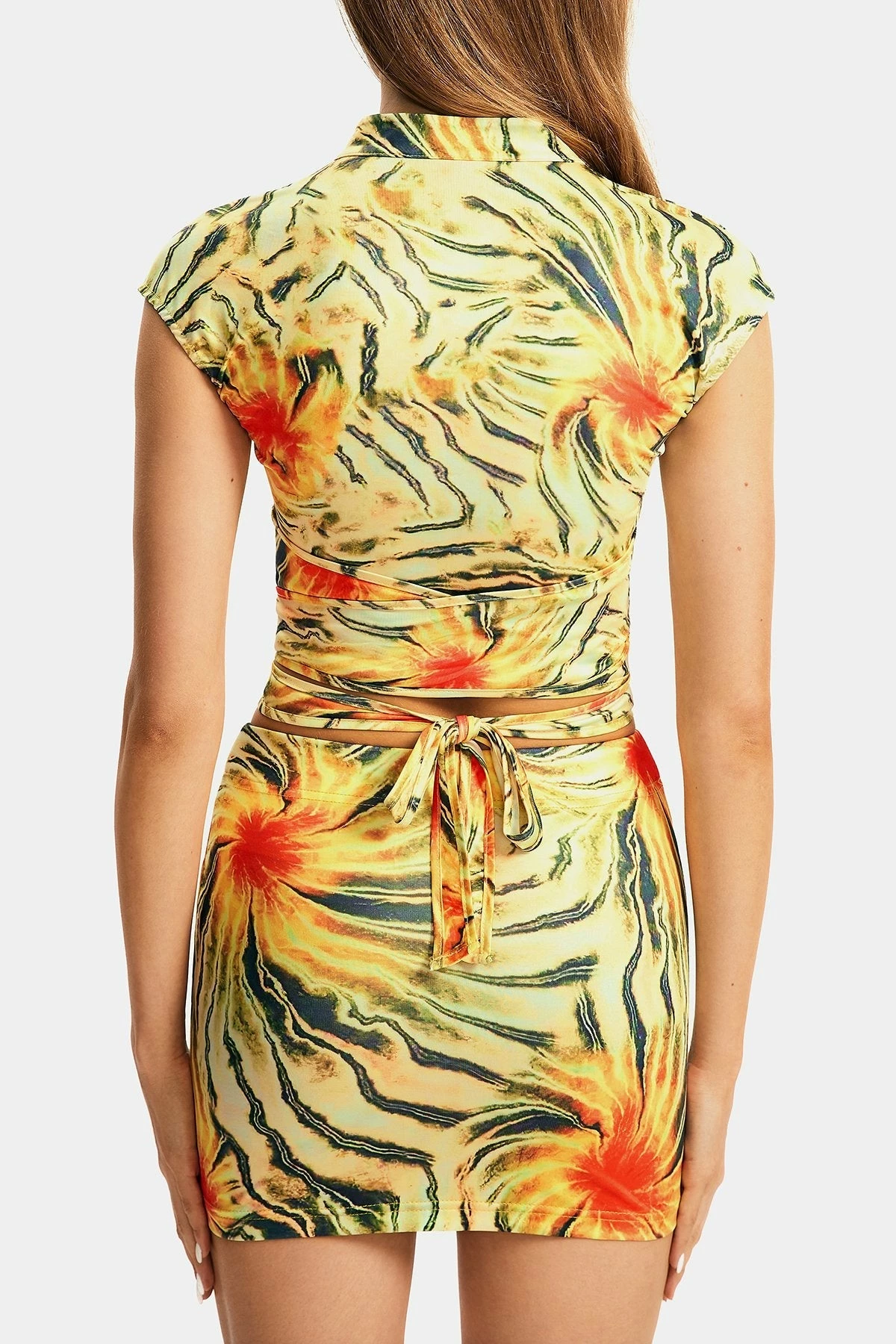 SOLADO Cut Out Abstract Print Cross Tie Crop Top 9 SOLADO Cut Out Abstract Print Cross Tie Crop Top - Image 7