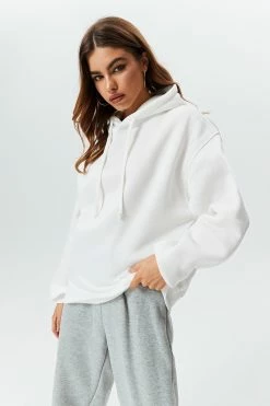 Solado Drawstring Drop Shoulder Solid Hoodie