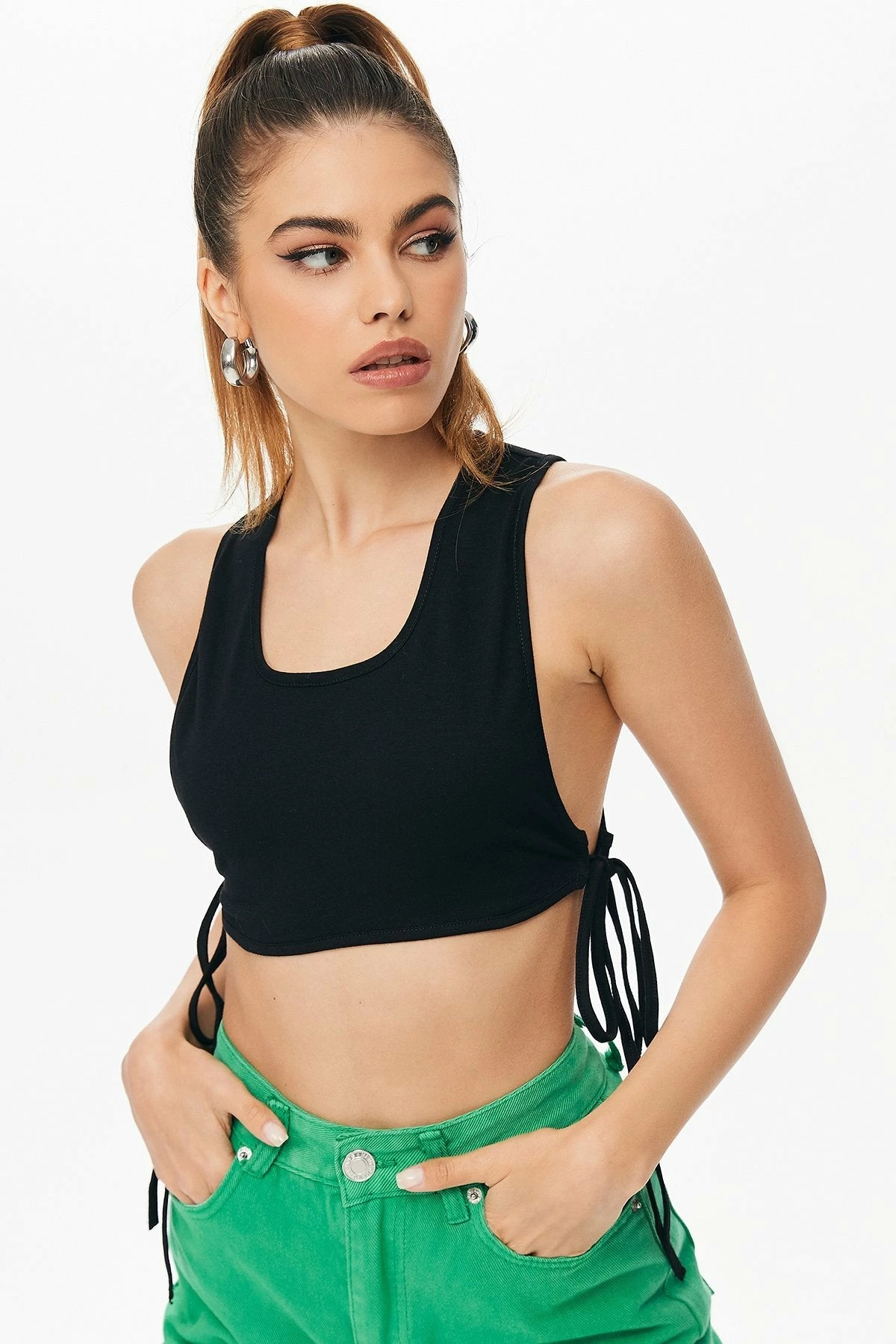 Solado Tie Side Solid Sleeveless Tank Top 3 Solado Tie Side Solid Sleeveless Tank Top