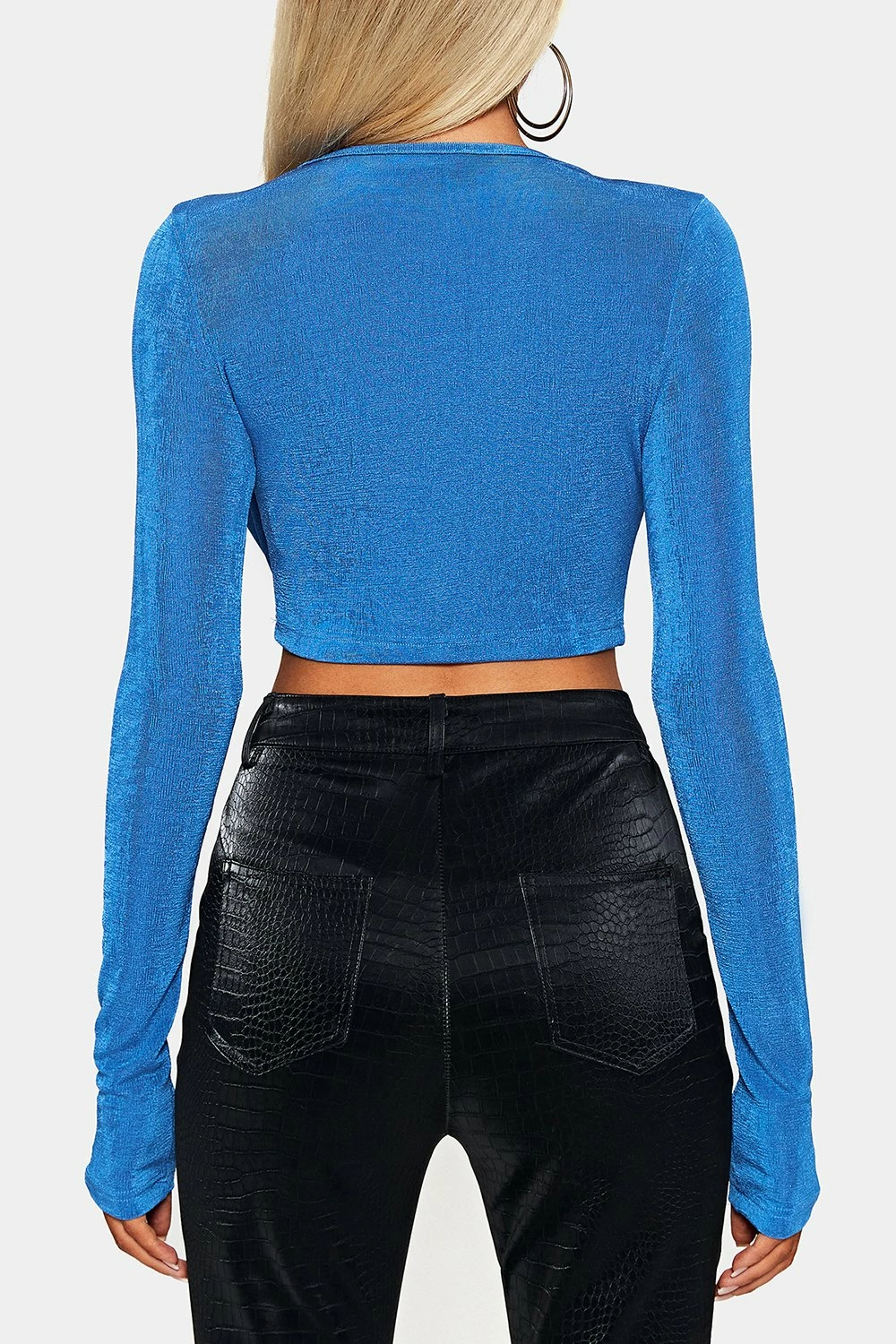 SOLADO Plunging Neck Layered Long Sleeve Crop Top 9 SOLADO Plunging Neck Layered Long Sleeve Crop Top - Image 7