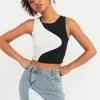 Solado Basic Colorblock Sleeveless Crop Tank Top