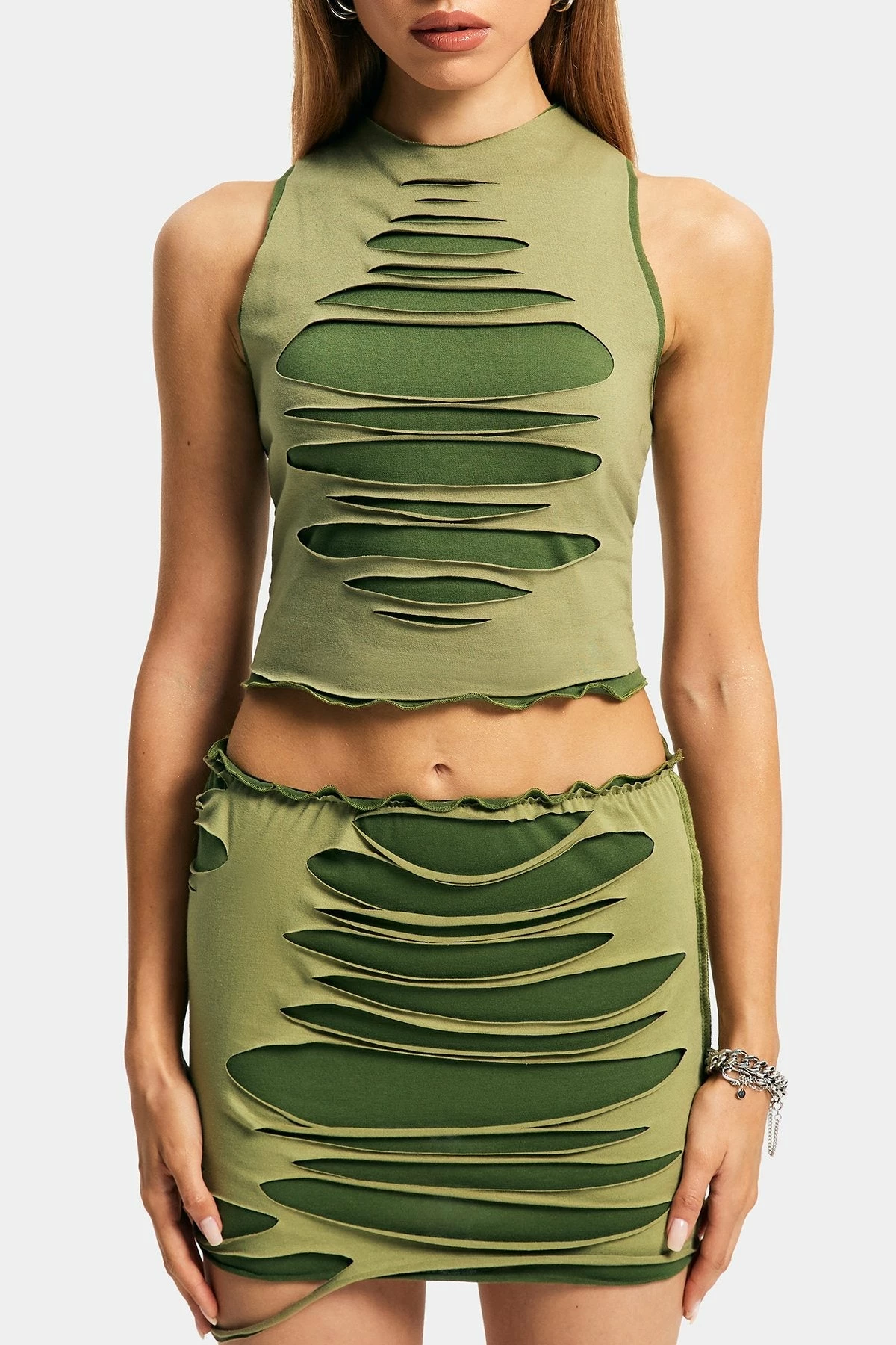 Solado Ripped Detail Lettuce Trim Sleeveless Tank Top 8 Solado Ripped Detail Lettuce Trim Sleeveless Tank Top - Image 6