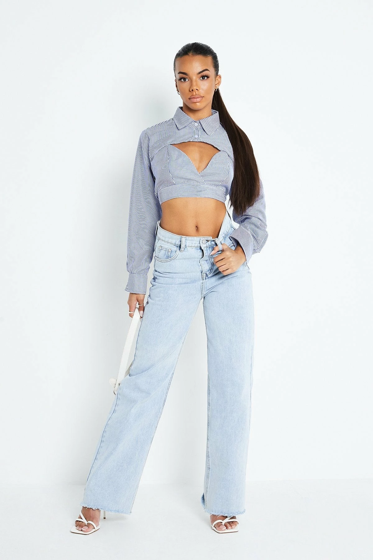 Solado Two Piece Stripe Tie Back Long Sleeve Crop Top 6 Solado Two Piece Stripe Tie Back Long Sleeve Crop Top - Image 4