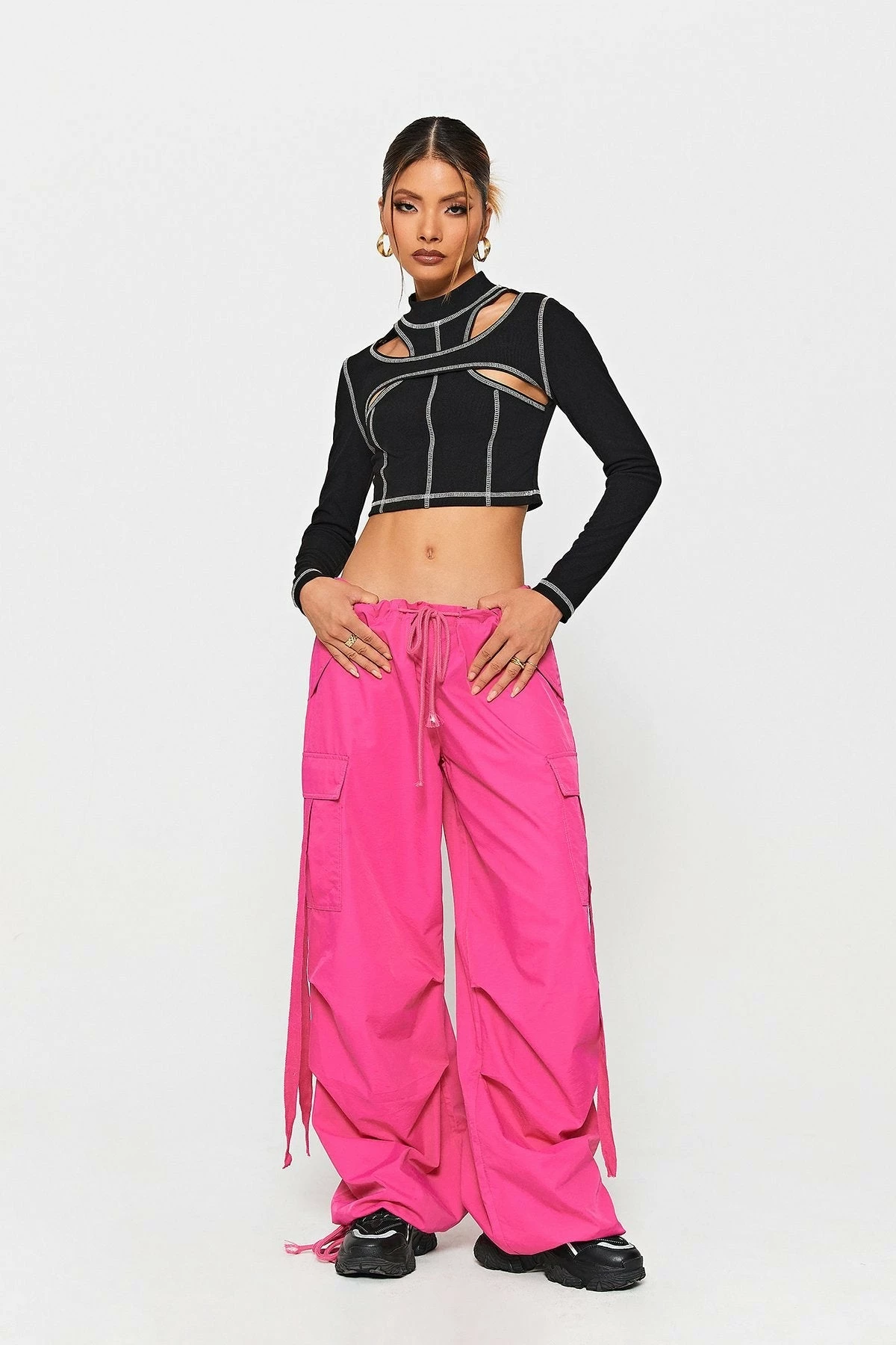 SOLADO 2 In 1 Top-stitching Cut Out Long Sleeve Top 6 SOLADO 2 In 1 Top-stitching Cut Out Long Sleeve Top - Image 4