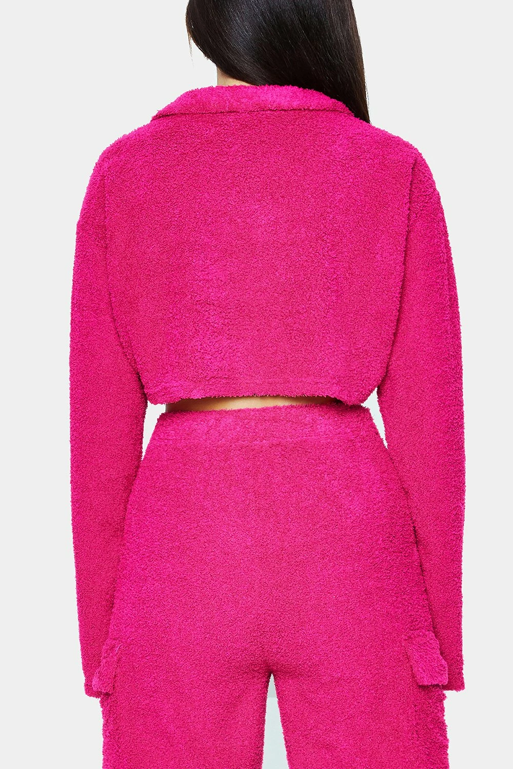 SOLADO Lapel Neck Fluffy Long Sleeve Crop Top 9 SOLADO Lapel Neck Fluffy Long Sleeve Crop Top - Image 7