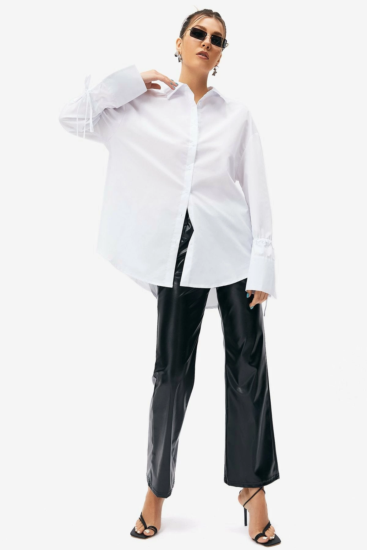 SOLADO Button Front Tie Sleeve Oversize Blouse 8 SOLADO Button Front Tie Sleeve Oversize Blouse - Image 6