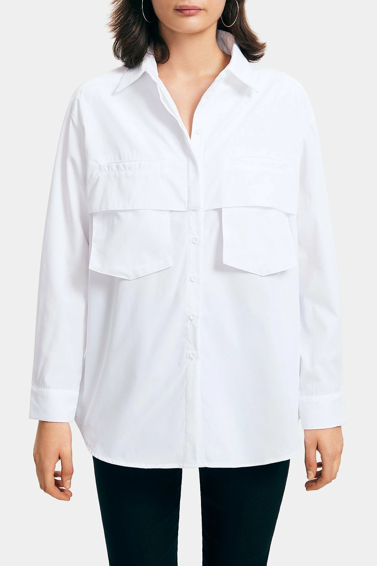 Solado Lapel Neck Dual Pocket Long Sleeve Solid Blouse 8 Solado Lapel Neck Dual Pocket Long Sleeve Solid Blouse - Image 6