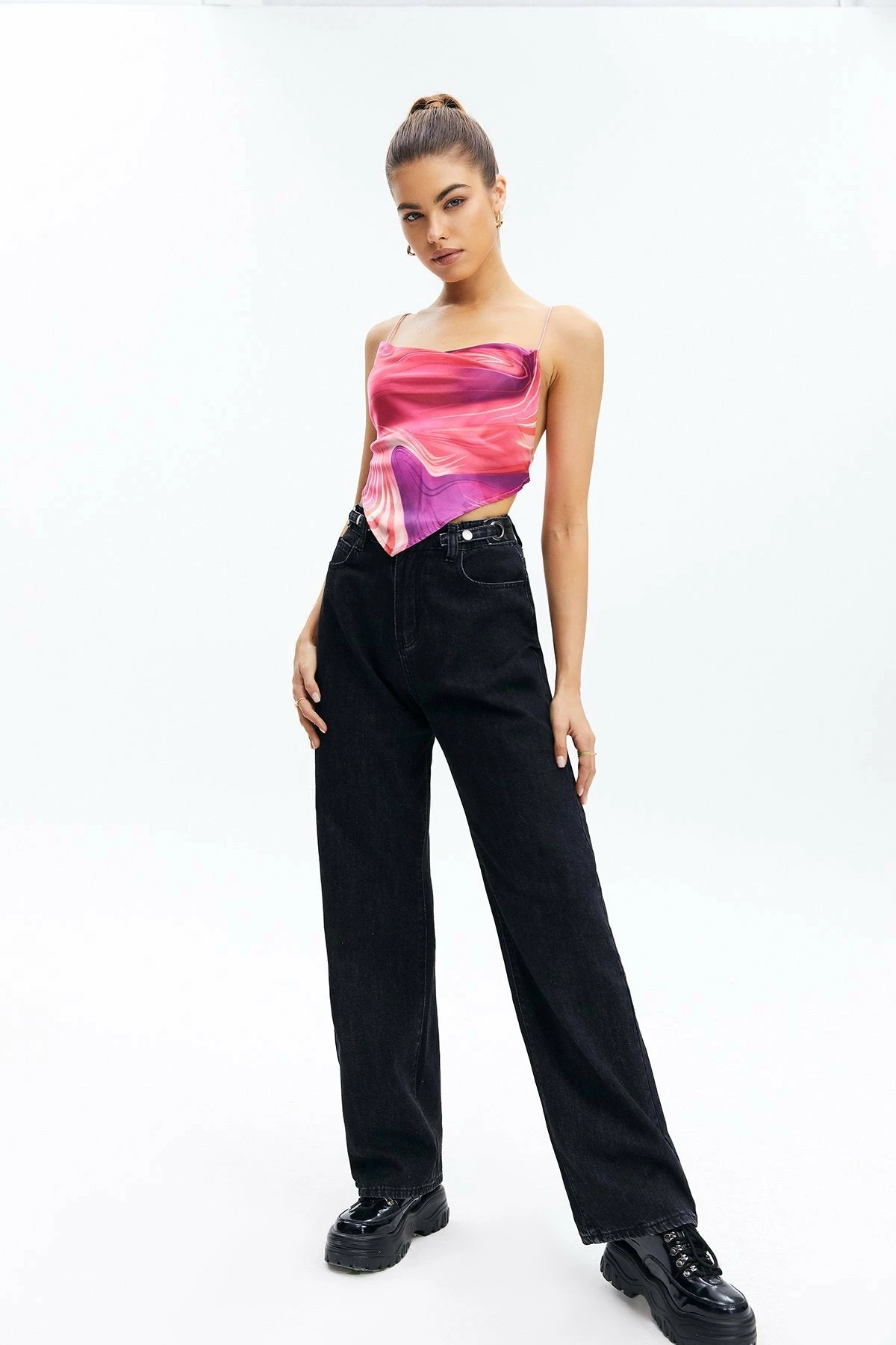 Solado Abstract Printed Backless Hanky Hem Tank Top 11 Solado Abstract Printed Backless Hanky Hem Tank Top - Image 9