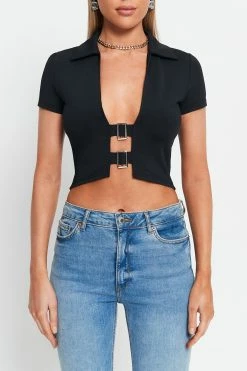 SOLADO Plunging Neck Buckled Detail Short Sleeve Crop Top -SOLADO Shop jpeg 73f9fd62 6ced 477f 909b 0a2f0efaa0c2 1800x1800