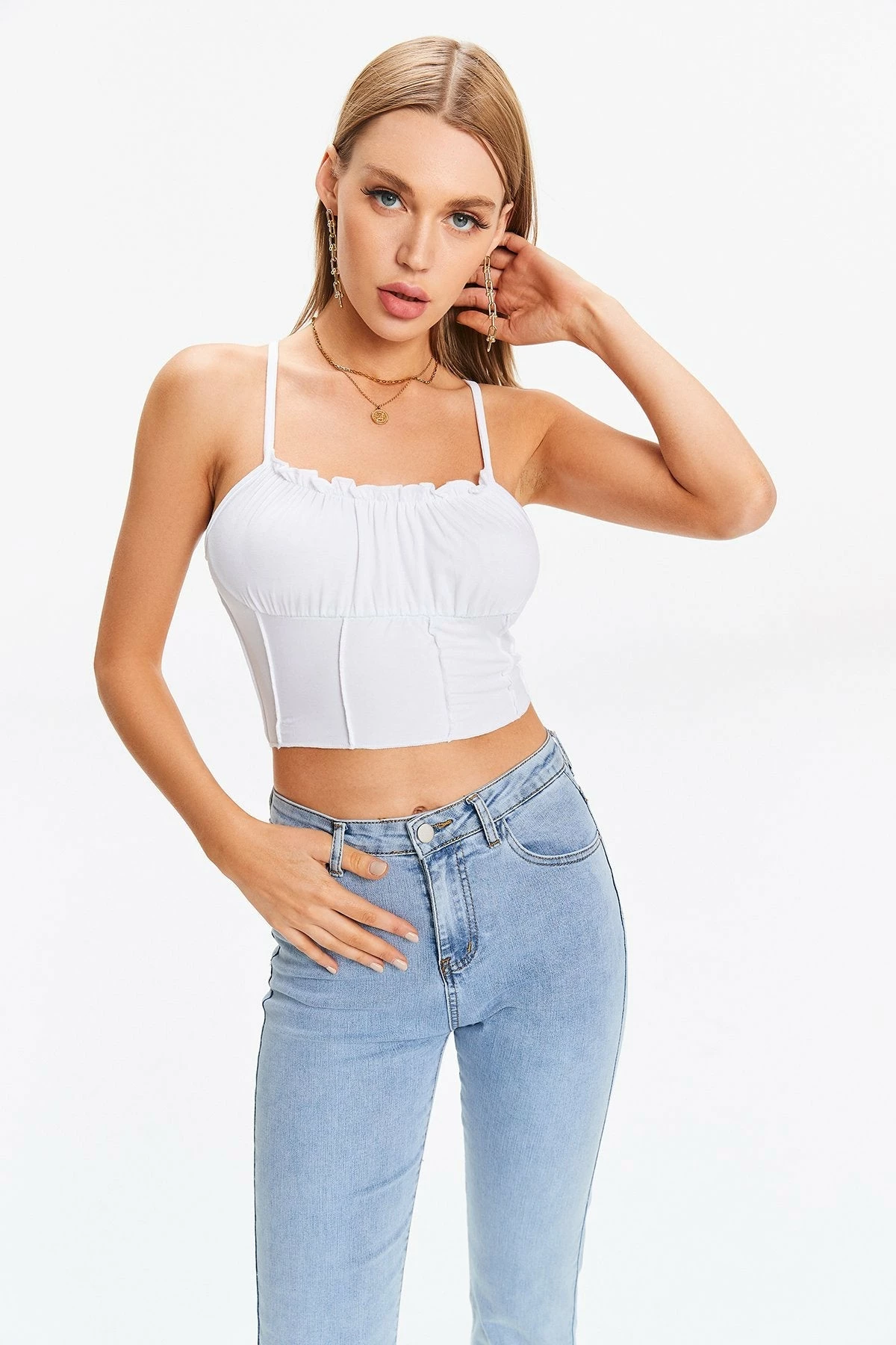 Solado Lettuce Trim Seam Detail Backless Crop Tank Top 9 Solado Lettuce Trim Seam Detail Backless Crop Tank Top - Image 7