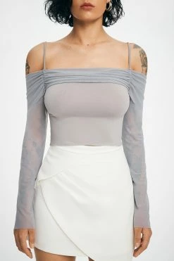 Solado Mesh Ruched Cold Shoulder Long Sleeve Top -SOLADO Shop jpeg 7ae731a0 e048 4433 8189 d8af90b14f56 1800x1800