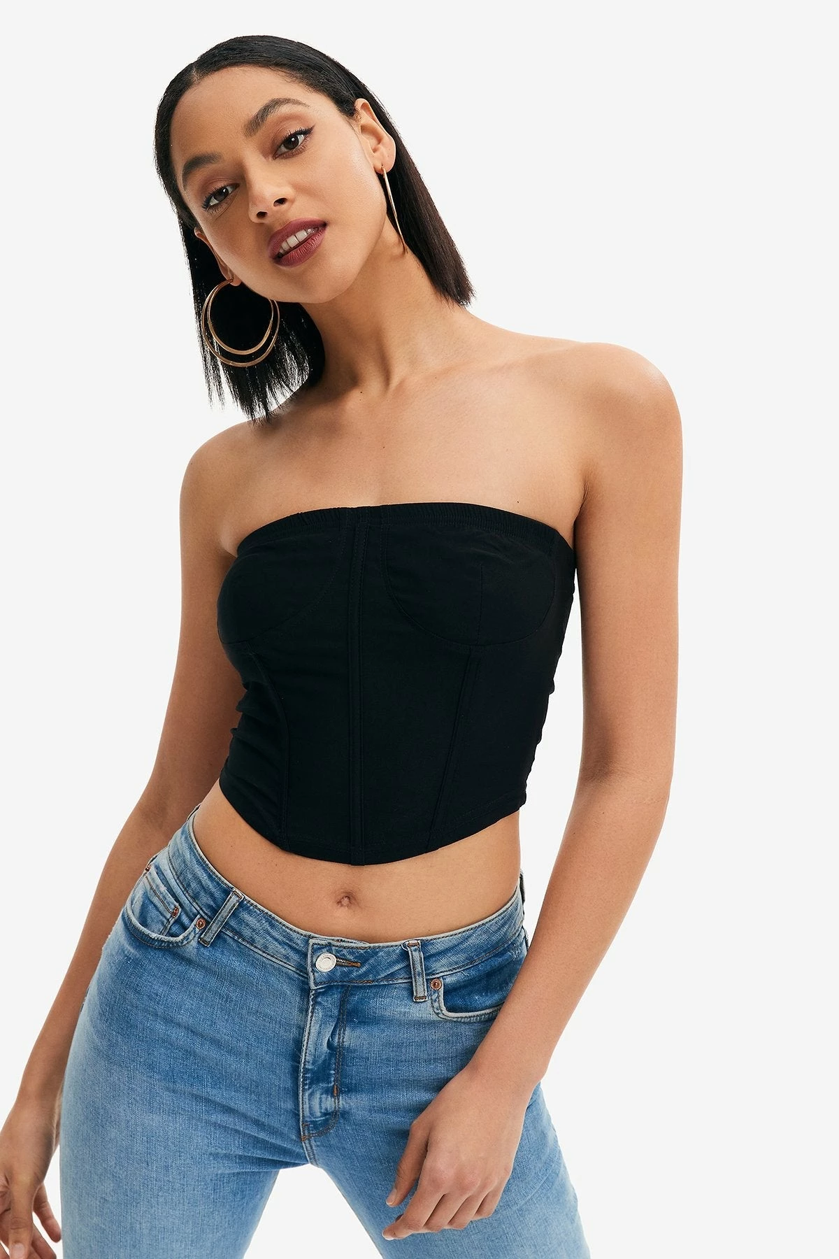 Solado Curved Hem Boning Tube Crop Top 3 Solado Curved Hem Boning Tube Crop Top