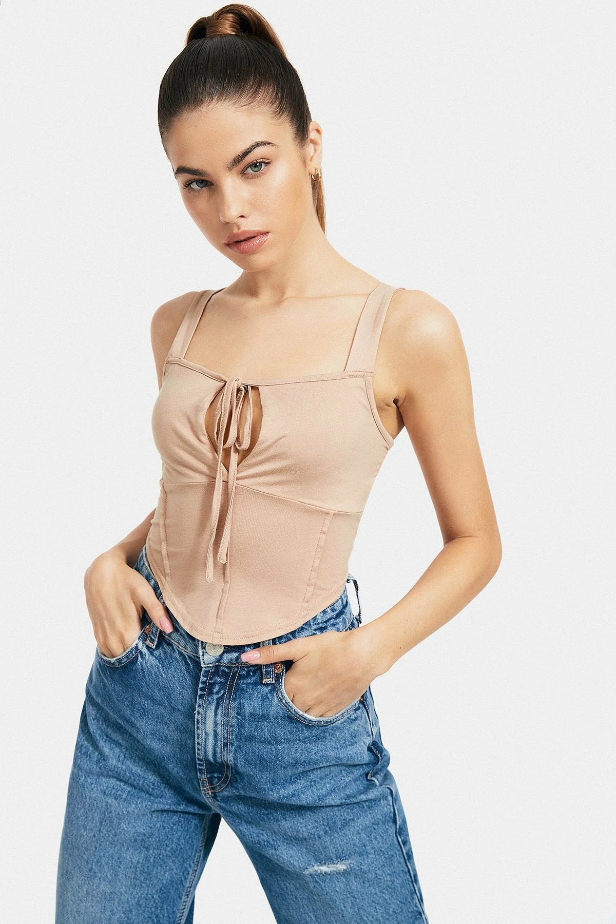 Solado Tie Front Curved Hem Backless Crop Top 3 Solado Tie Front Curved Hem Backless Crop Top