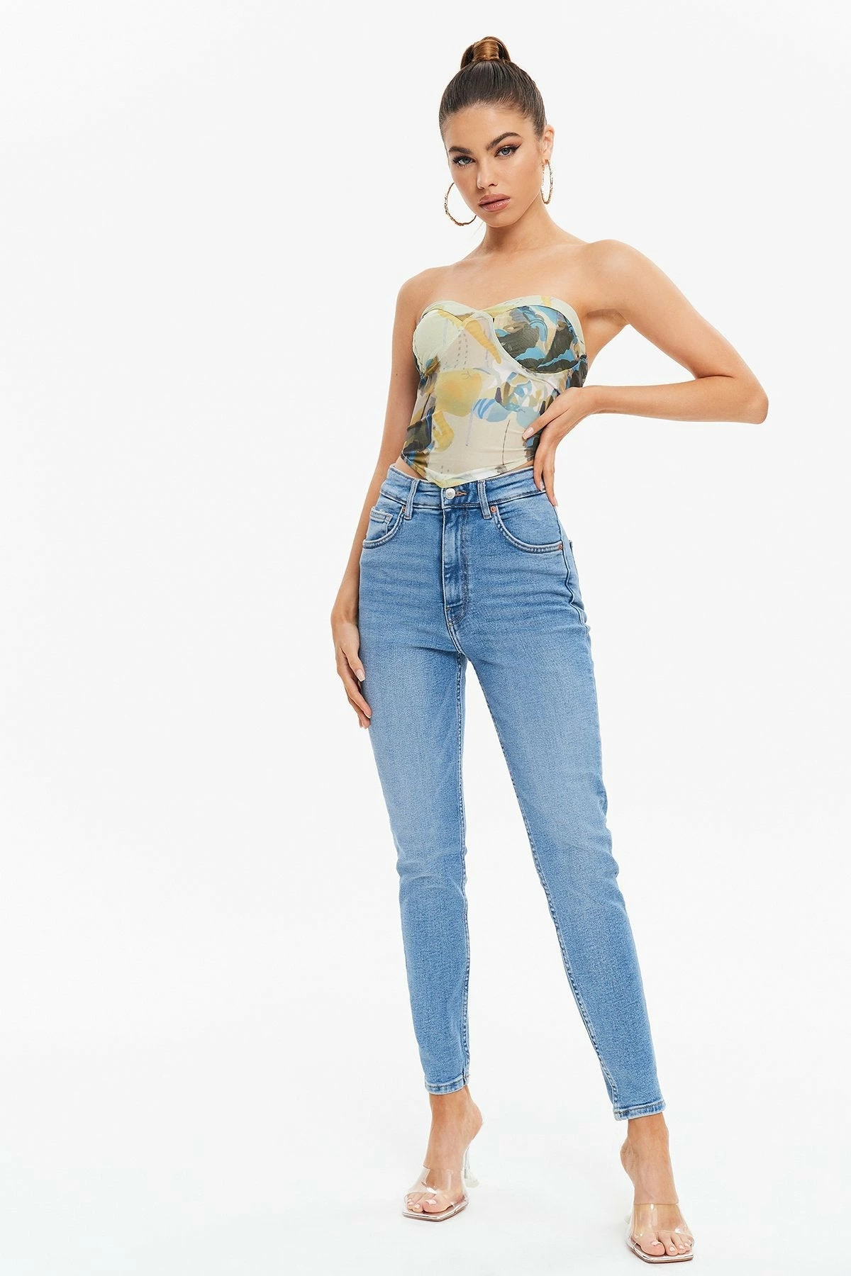 Solado Abstract Print Mesh Splicing Tube Top 7 Solado Abstract Print Mesh Splicing Tube Top - Image 5