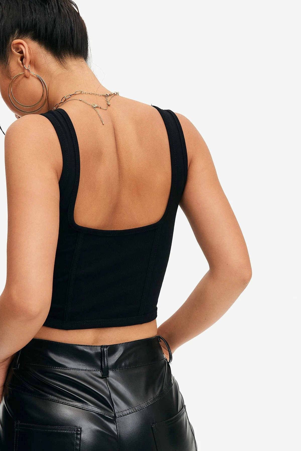 Solado Mesh Boning Backless Crop Top 4 Solado Mesh Boning Backless Crop Top - Image 2