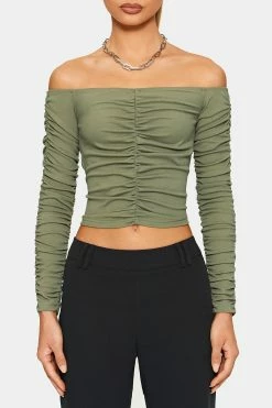 SOLADO Off Shoulder Ruched Long Sleeve Crop Top -SOLADO Shop jpeg 7d7d1b1c ff54 4121 b886 860919095307 1800x1800