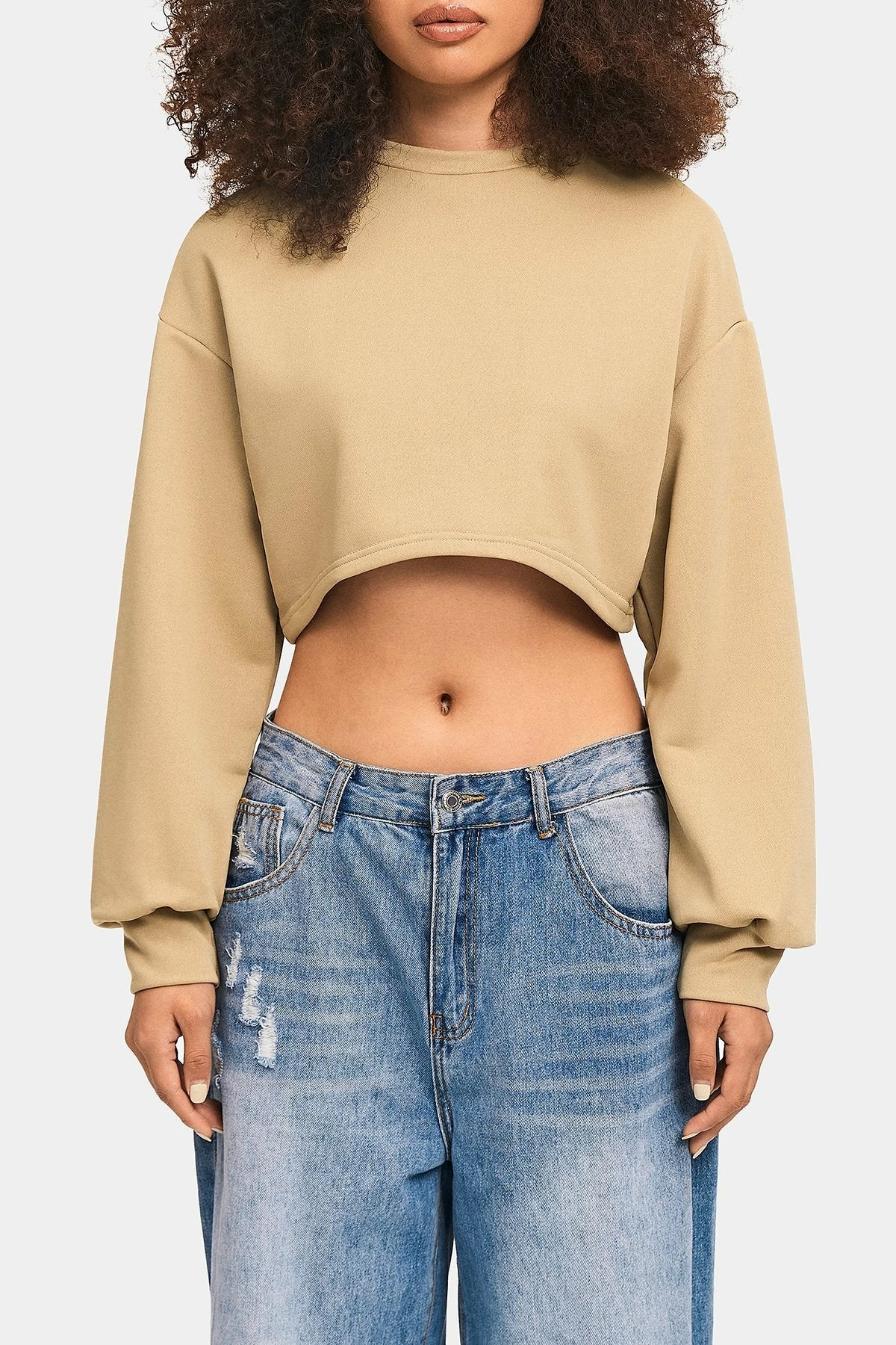 SOLADO Drop Shoulder Long Sleeve Solid Crop Top 8 SOLADO Drop Shoulder Long Sleeve Solid Crop Top - Image 6