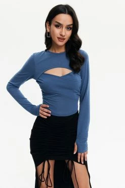 Solado Cut Out Ruched Long Sleeve Top