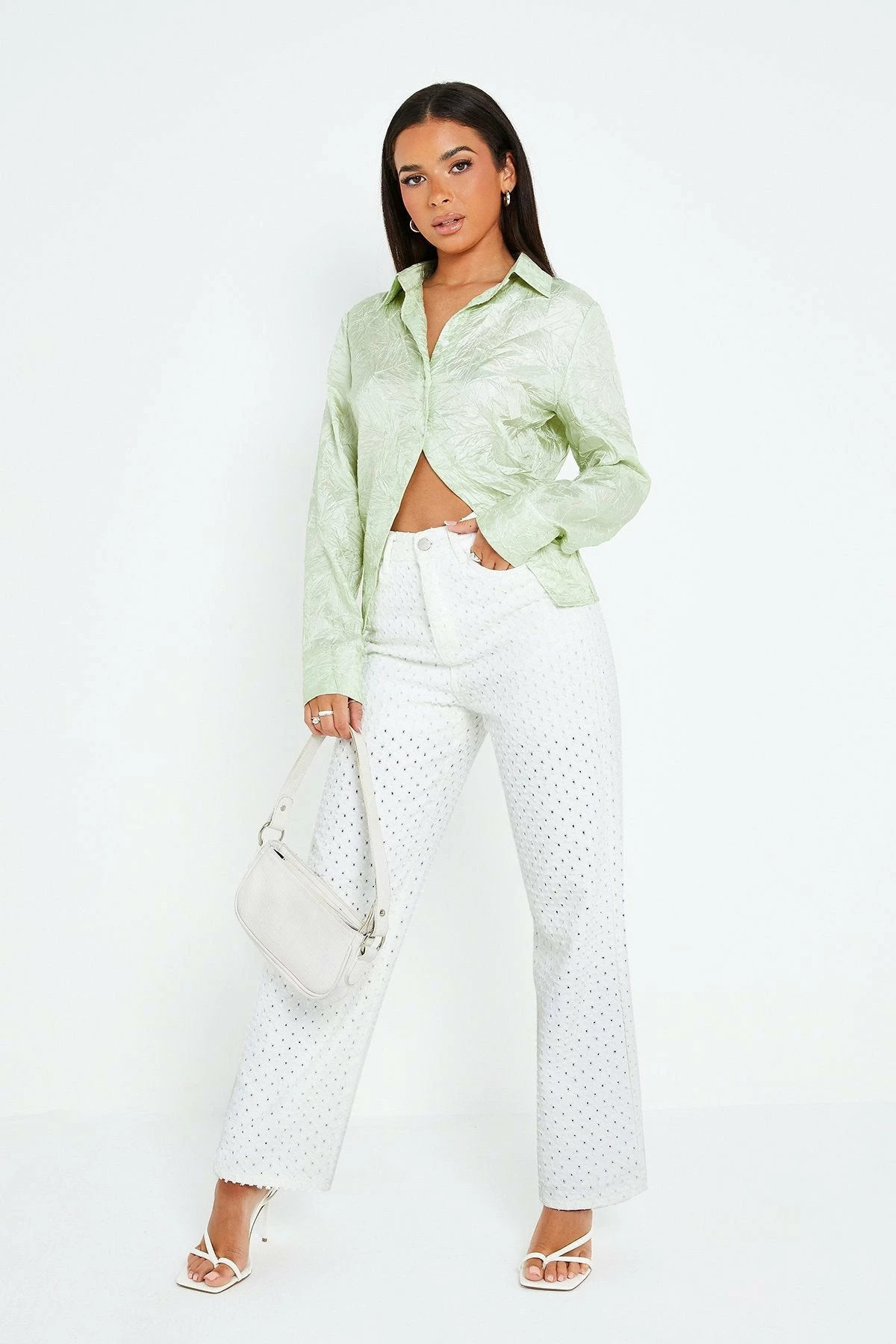 SOLADO Lapel Neck Pleat Textured Split Hem Shirt 7 SOLADO Lapel Neck Pleat Textured Split Hem Shirt - Image 5