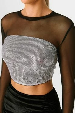 SOLADO Mesh Splicing Sequin Long Sleeve Crop Top -SOLADO Shop jpeg 81186010 d0fe 481c 84fe 6e22e3833a09 1800x1800